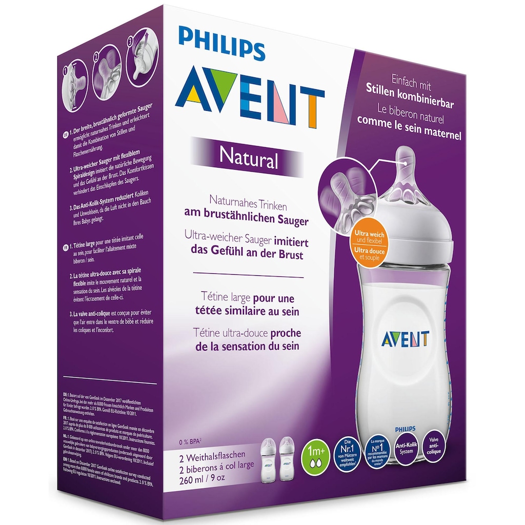 Philips AVENT Babyflasche »Natural Flasche SCF033/27«, (2er-Pack)