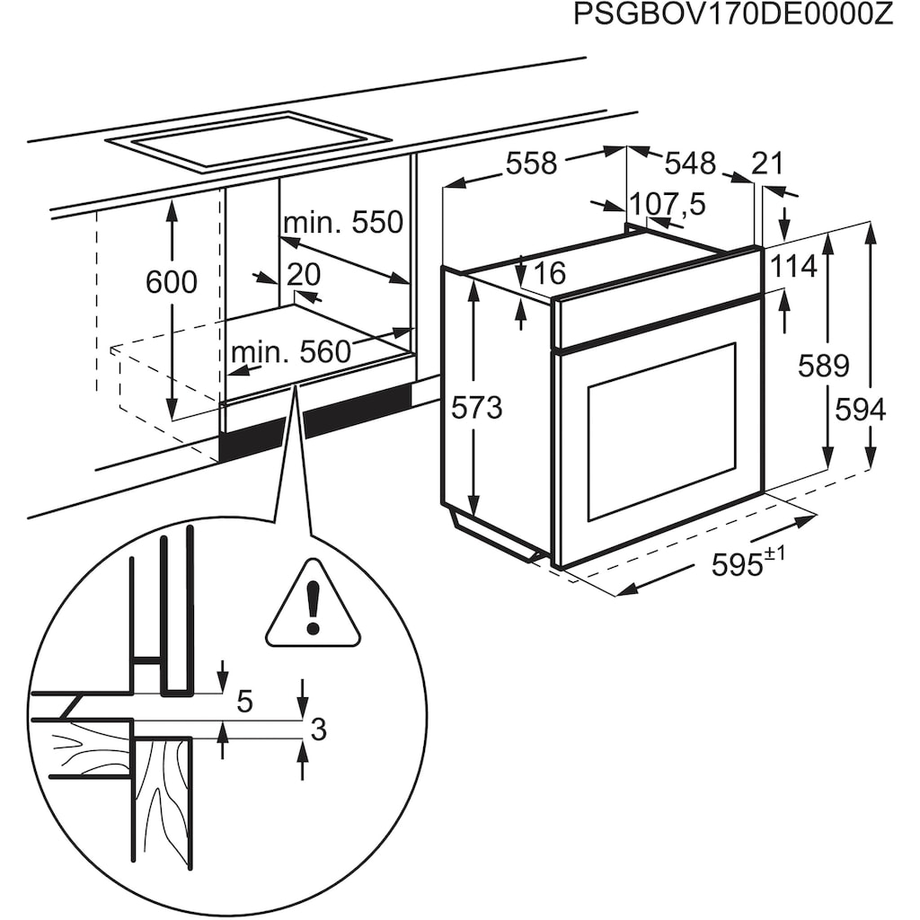 AEG Einbaubackofen »BPS33102ZM«,  Pyrolyse-Selbstreinigung, Backauszug, 2 Paar