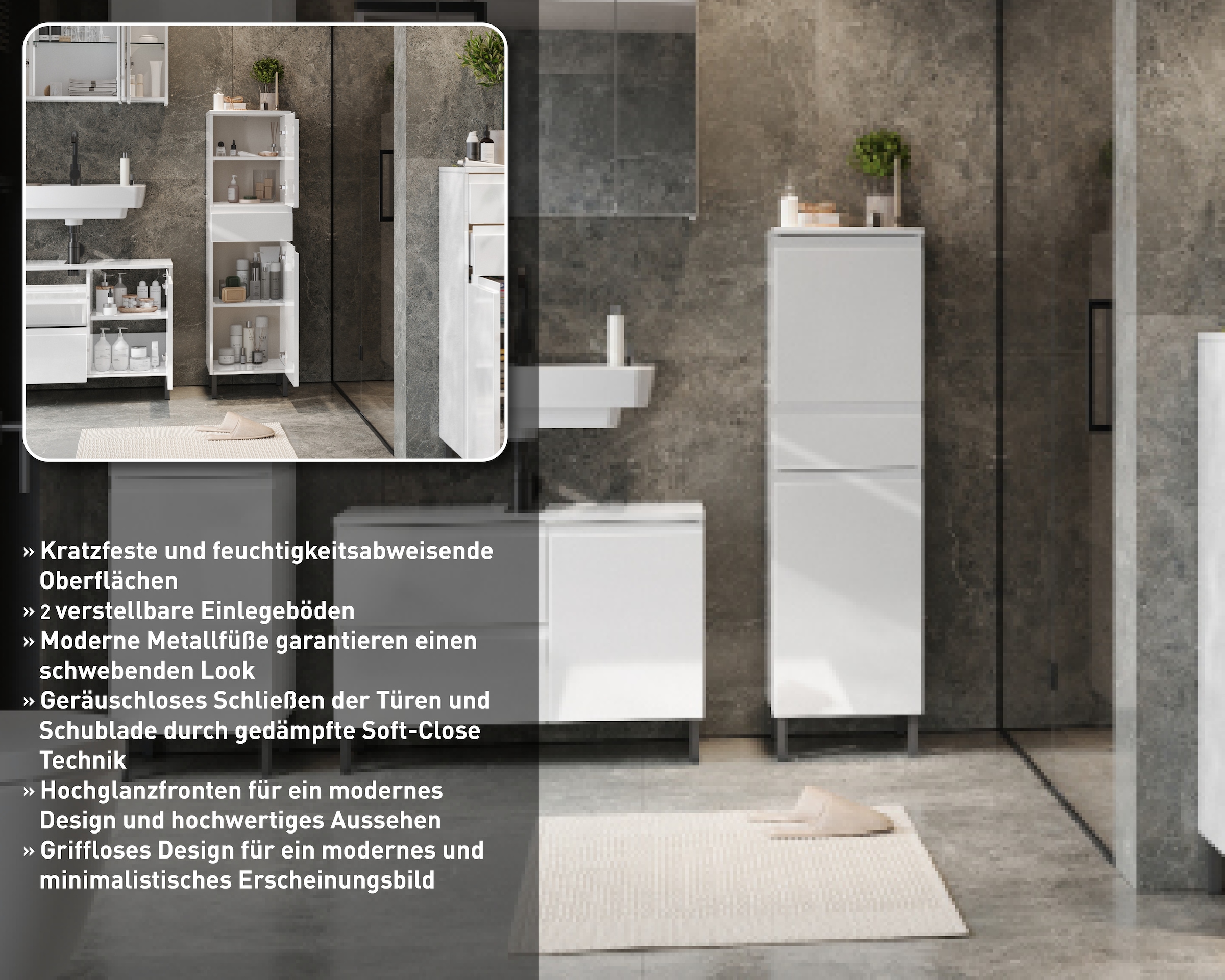 GERMANIA Midischrank »Scantic« 1 Stk. tlg. mit griffloser Optik