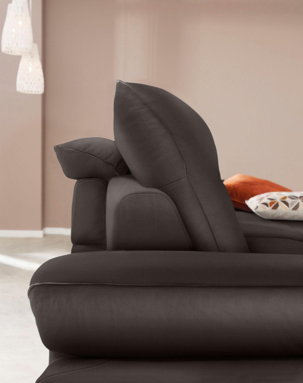 W.SCHILLIG Ecksofa »enjoy&MORE, mit tollem Sitzkomfort, elegant und bequem, L-Form«, mit Sitztiefenverstellung, Füße silber matt, Breite 294 cm