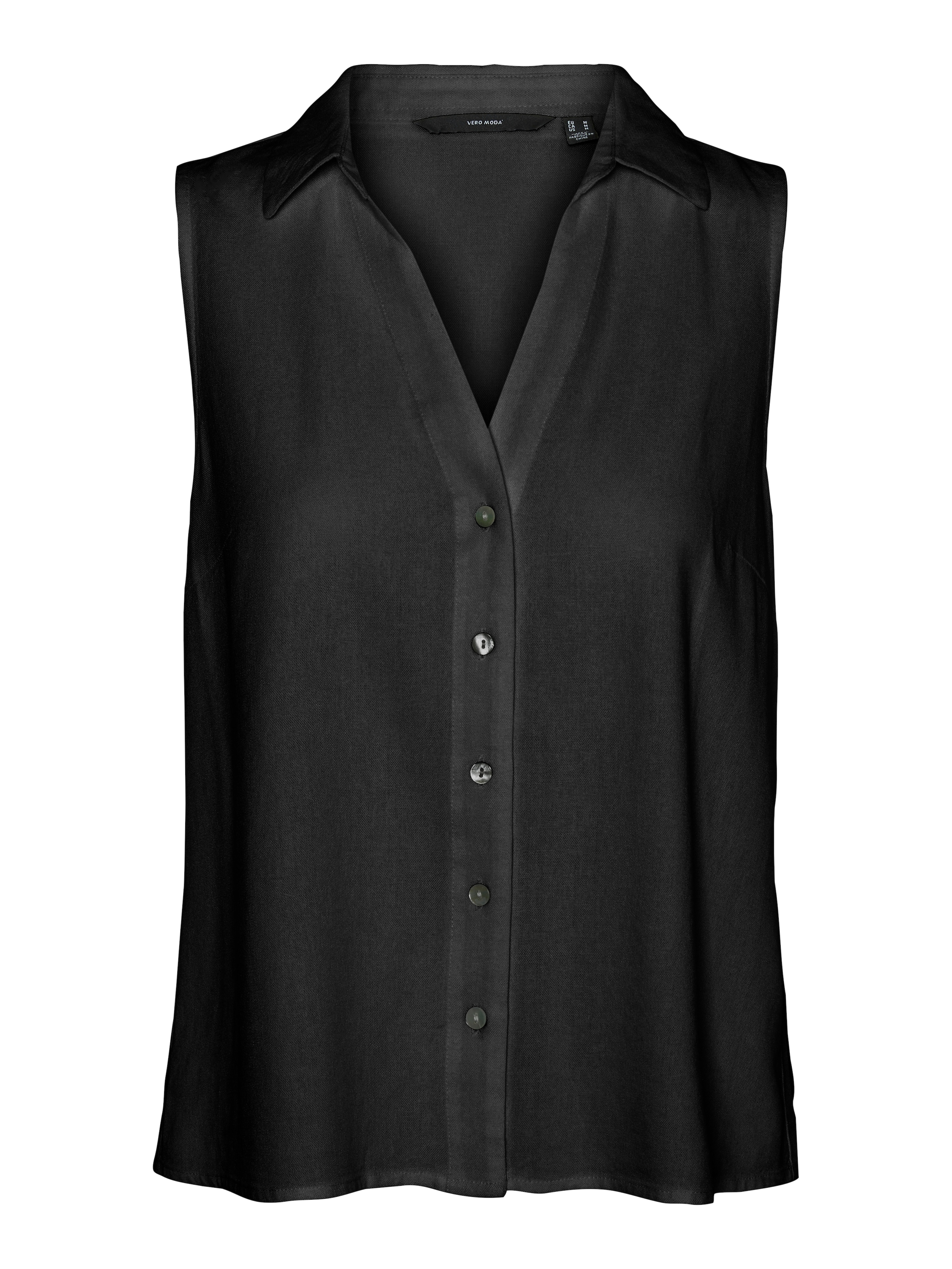 Vero Moda Blusentop »VMMYMILO SL V-NECK SHIRT WVN  GA« mit Leinen