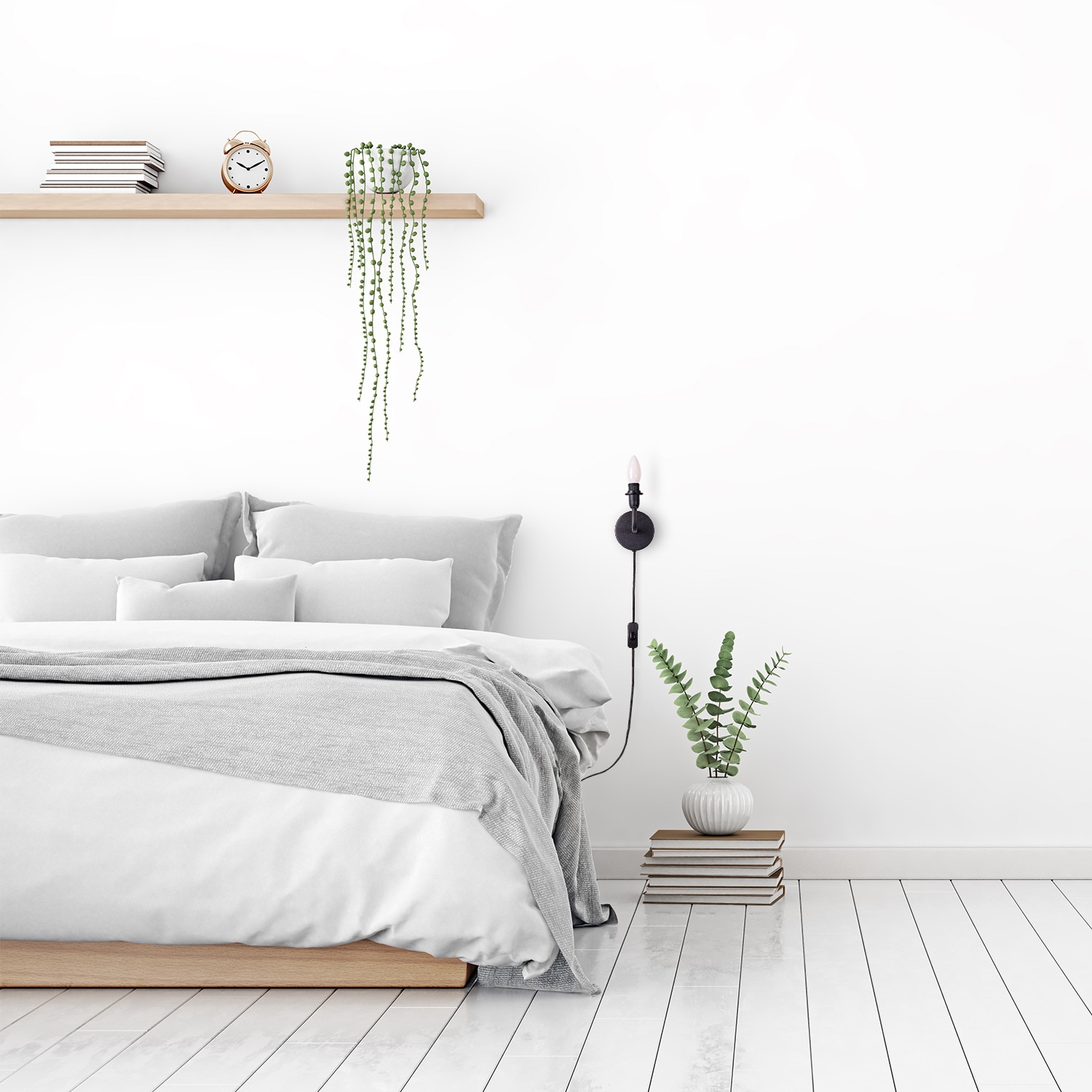 Paco Home Wandleuchte »LUCA« E14 Wandlampe  Innen Mit Schalter Flur Lampe Wohnzimmer Kabellänge 3m E14