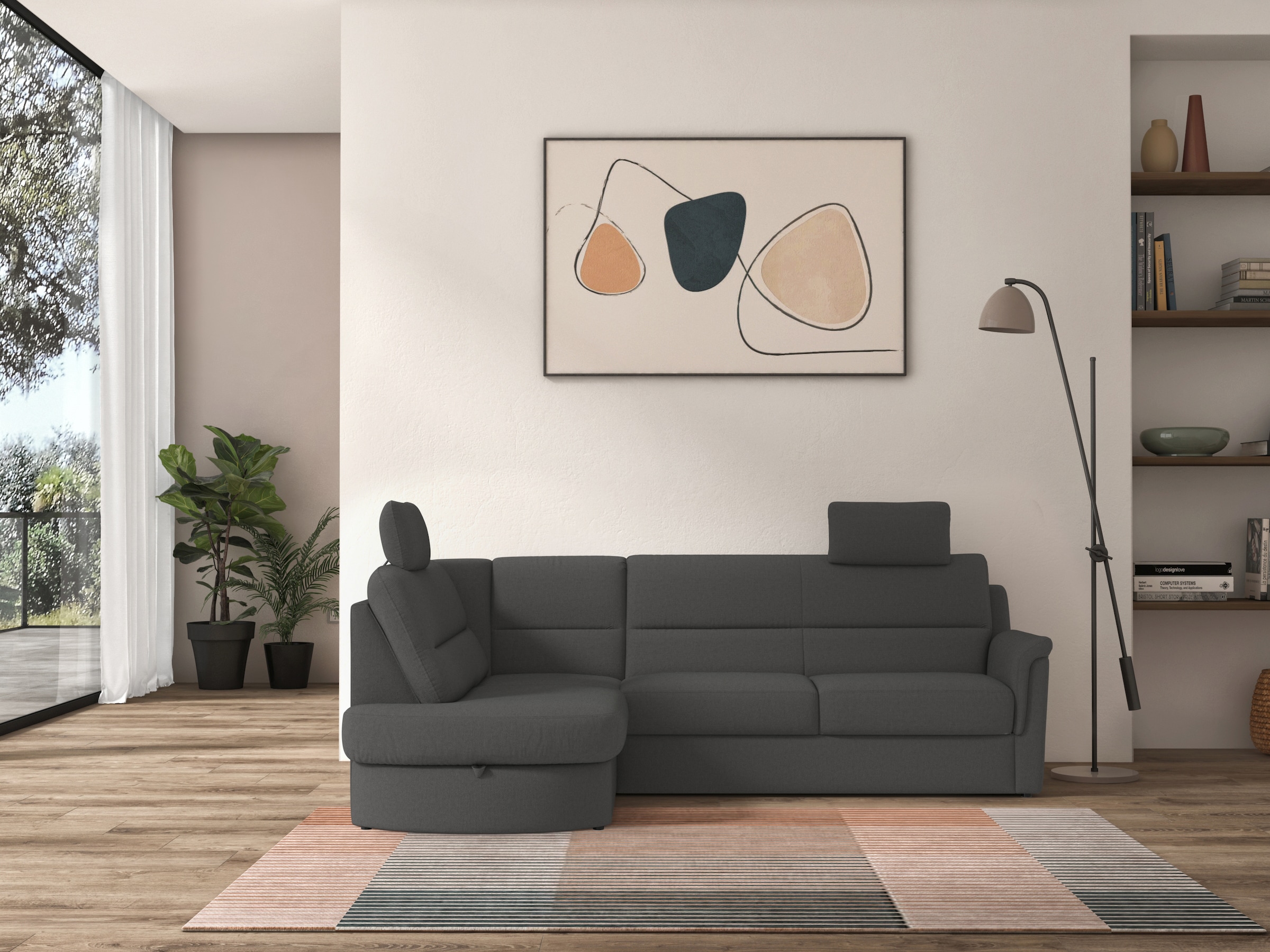sit&more Ecksofa »Panini L-Form«, wahlweise mit Bettfunktion und Bettkasten
