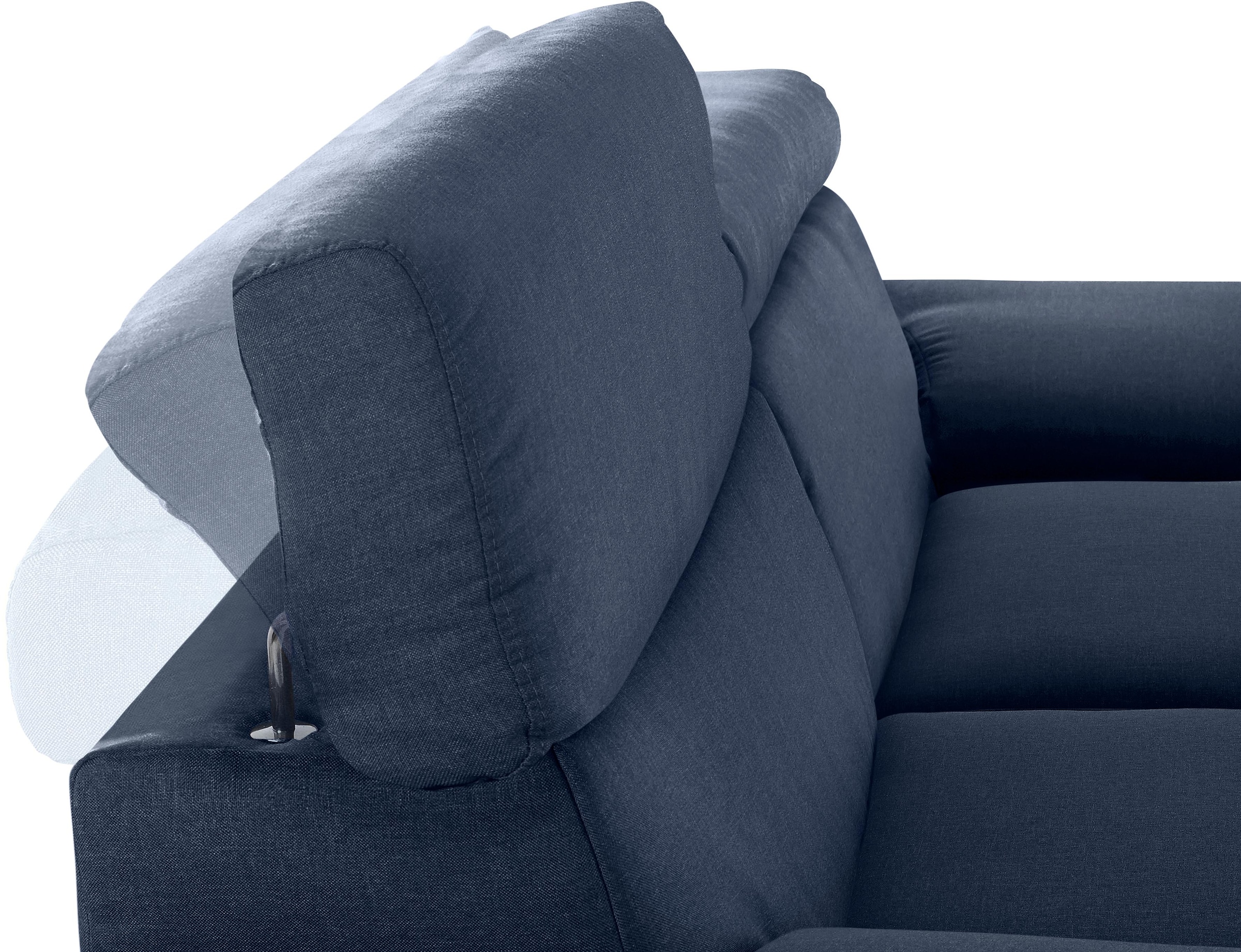 DOMO collection 2,5-Sitzer »Mira inklusive Kopfteilverstellung für mehr Wohlfühlkomfort« elegant und modern, komfortabel, frei im Raum stellbar