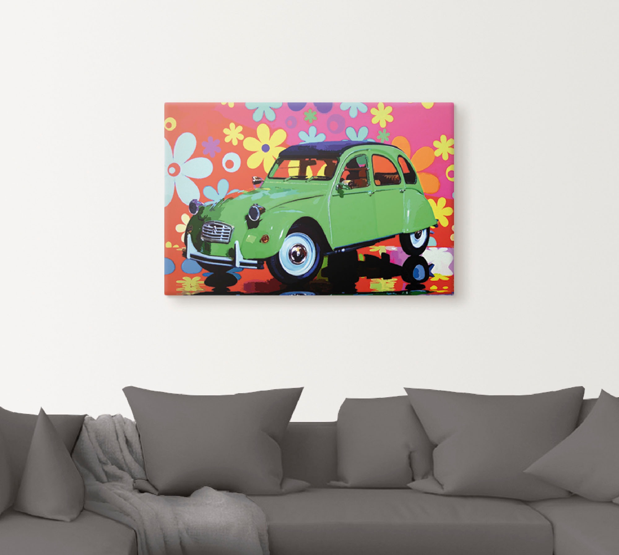 Artland Wandbild »CitroÃ«n 2CV grün«, Auto, (1 St.), als Alubild, Outdoorbild, Leinwandbild, Poster in verschied. Größen