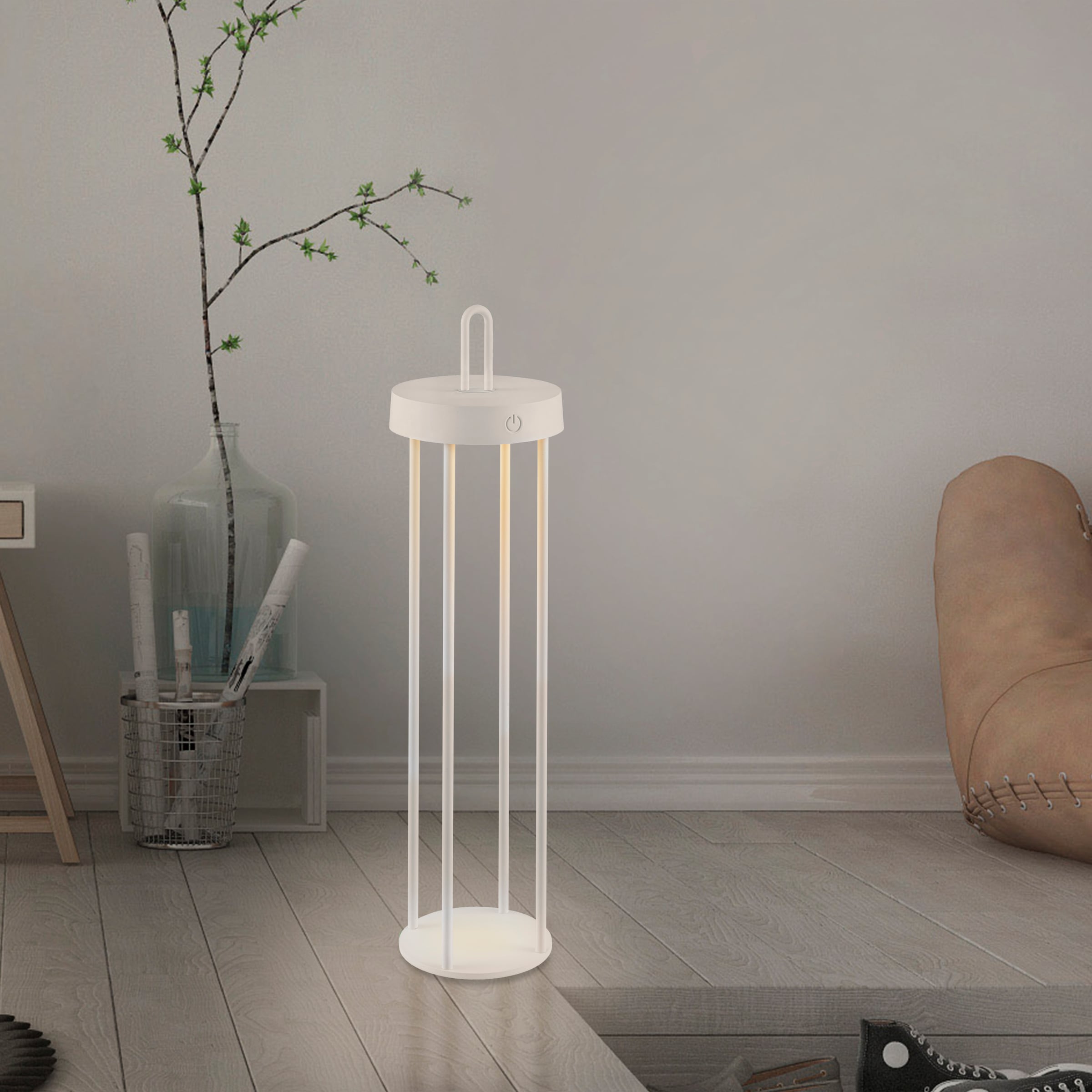 JUST LIGHT Stehlampe »ANSELM« LED-Modul 1 Stk. Warmweiß Akkuleuchte