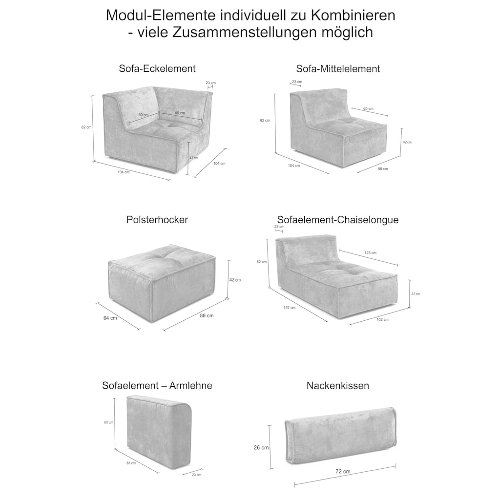 RAUM.ID Sofa-Eckelement »Modulid«, (1 St.)