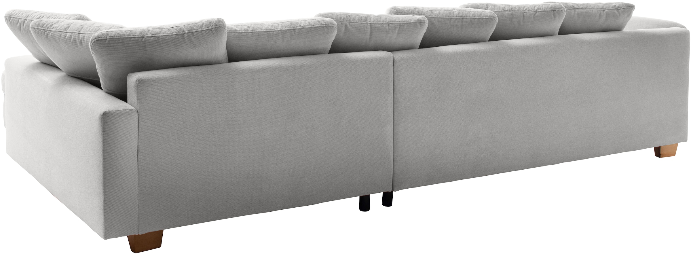 Mr. Couch Ecksofa »Bologna, L-Form, mit Holzfüßen« wahlweise mit Kaltschaum