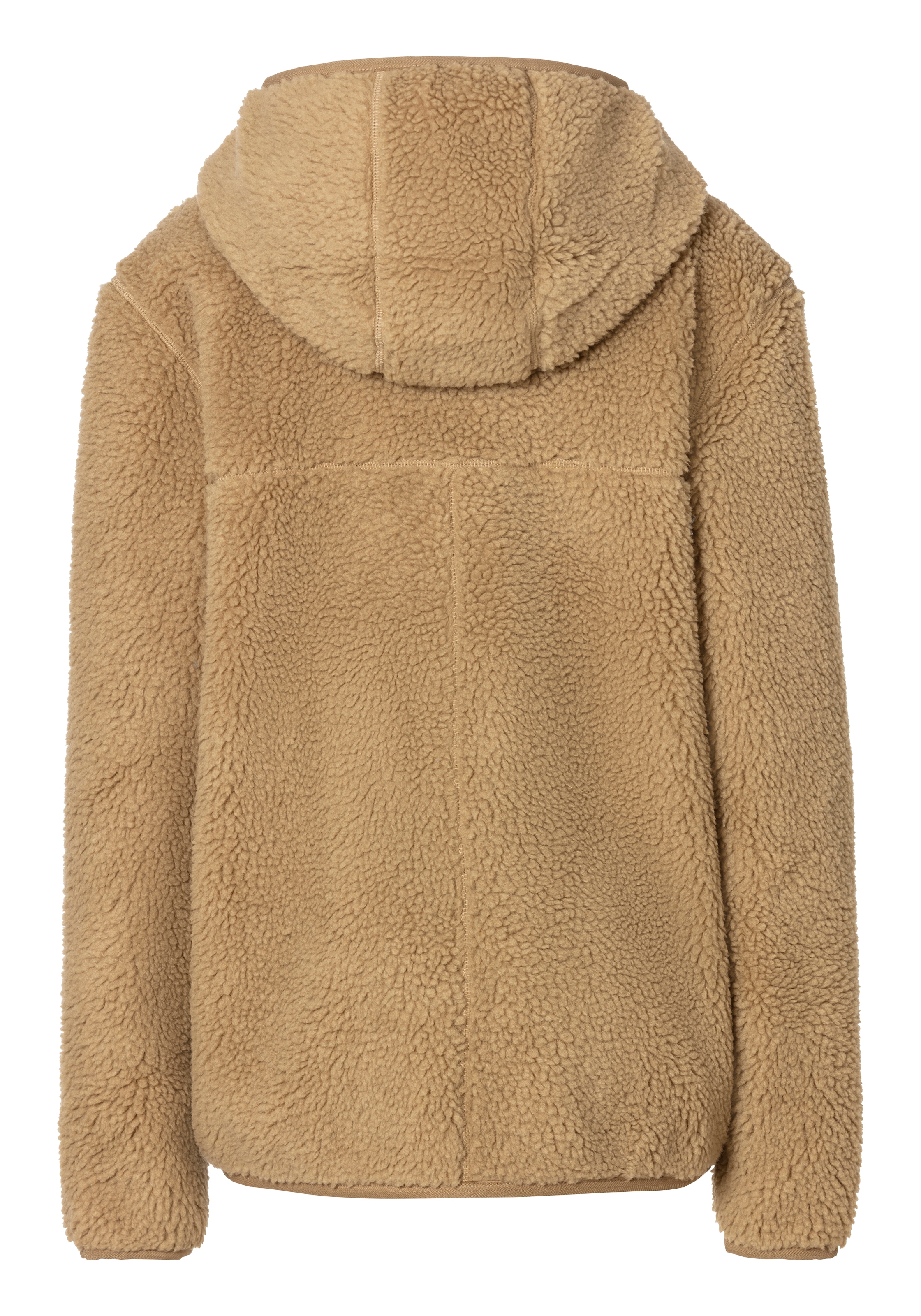 Tommy Jeans Plüschjacke »TJM REG BADGE TEDDY ZIP TRU EXT«, mit Kapuze, mit Logopatch, leicht überschnittene Schultern