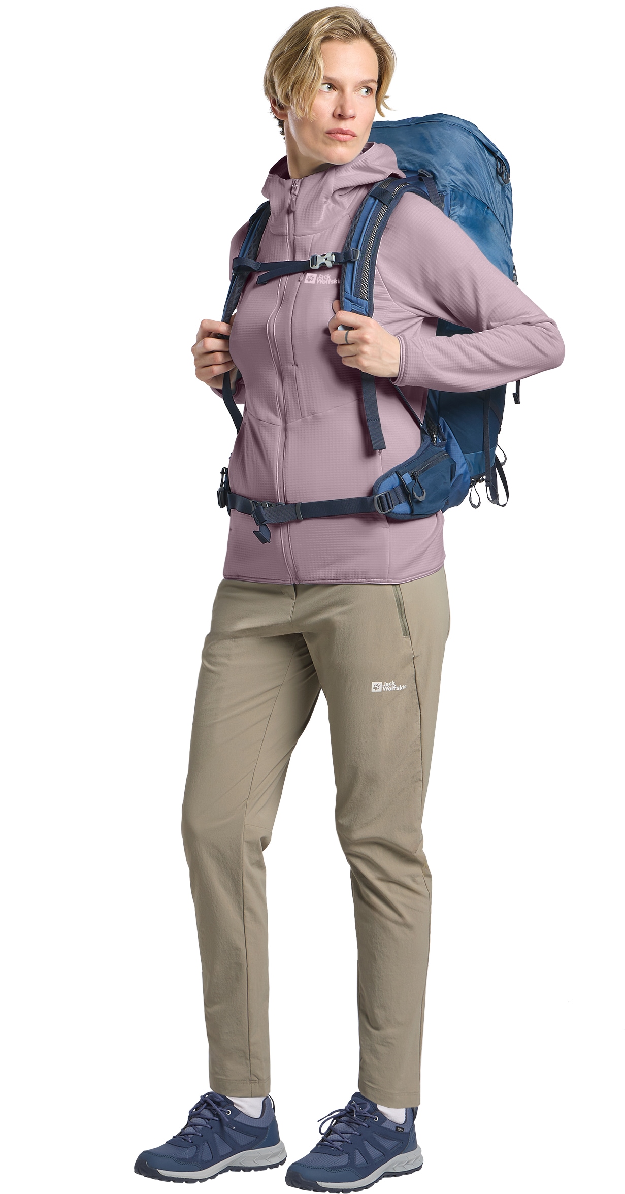 Jack Wolfskin Kapuzenfleecejacke »KOLBENBERG HOODED FZ W«, Gitterfleece, Übergangsjacke, Atmungsaktiv