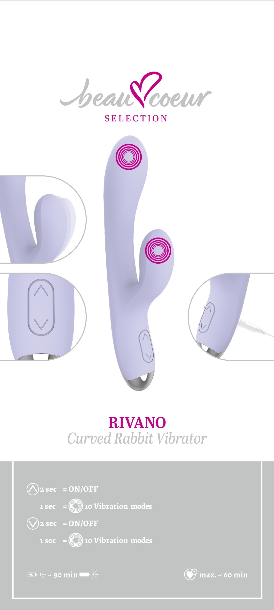Beau Coeur Vibrator »Rabbitvibrator RIVANO«