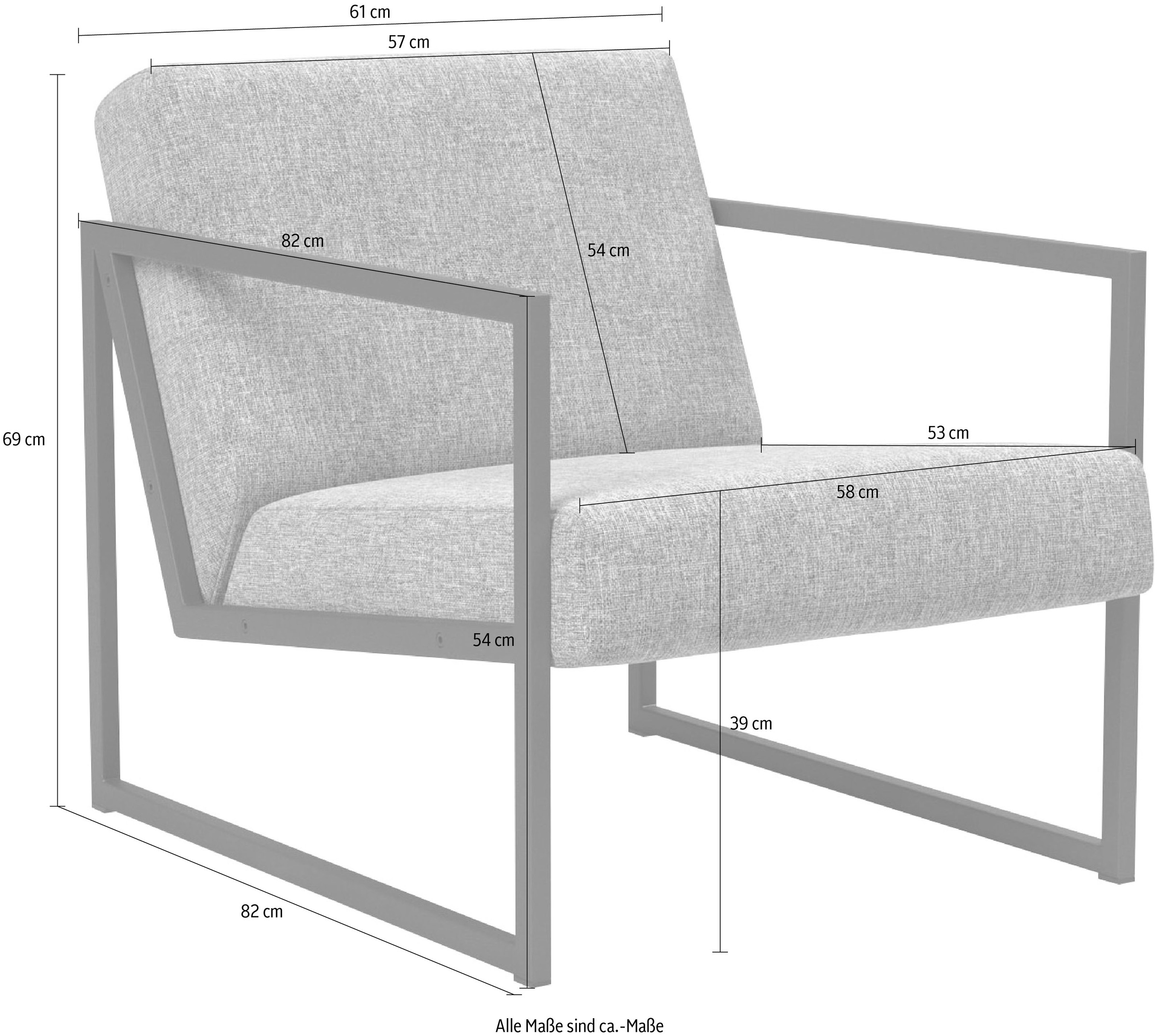 INNOVATION LIVING ™ Cocktailsessel »Vikko Designsessel, bequem, Industriedesign«, moderner Stuhl, Sitz und Rücken aus hochelastischem Schaum