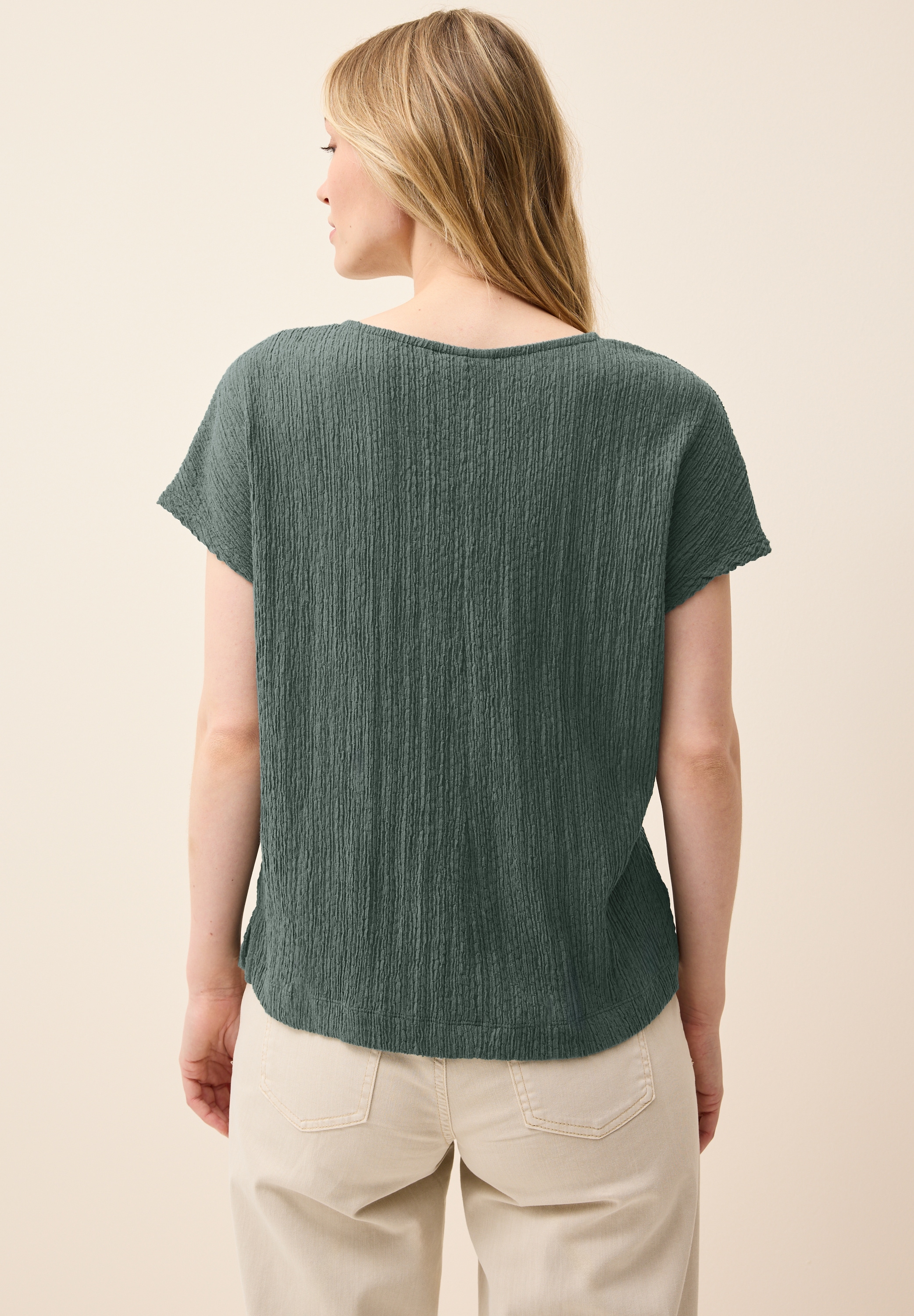 Cecil T-Shirt, in gesmokter Struktur