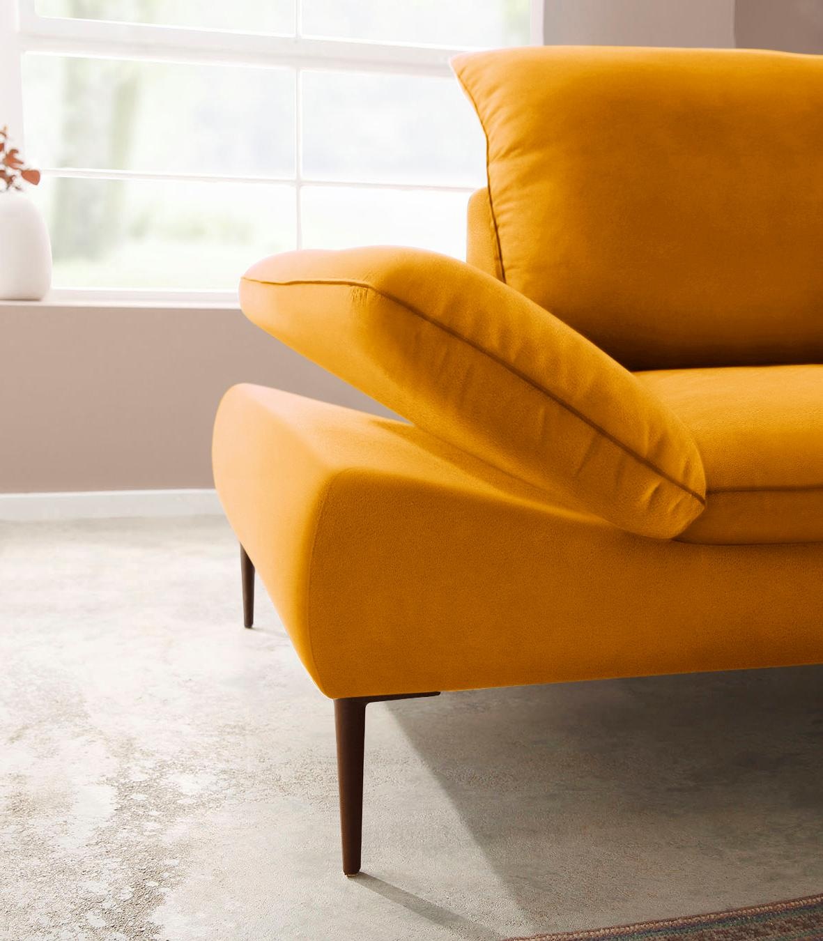 W.SCHILLIG Ecksofa »enjoy&MORE, Designsofa, elegant und bequem, L-Form«, Sitztiefenverstellung, Füße bronze pulverbeschichtet, Breite 294 cm