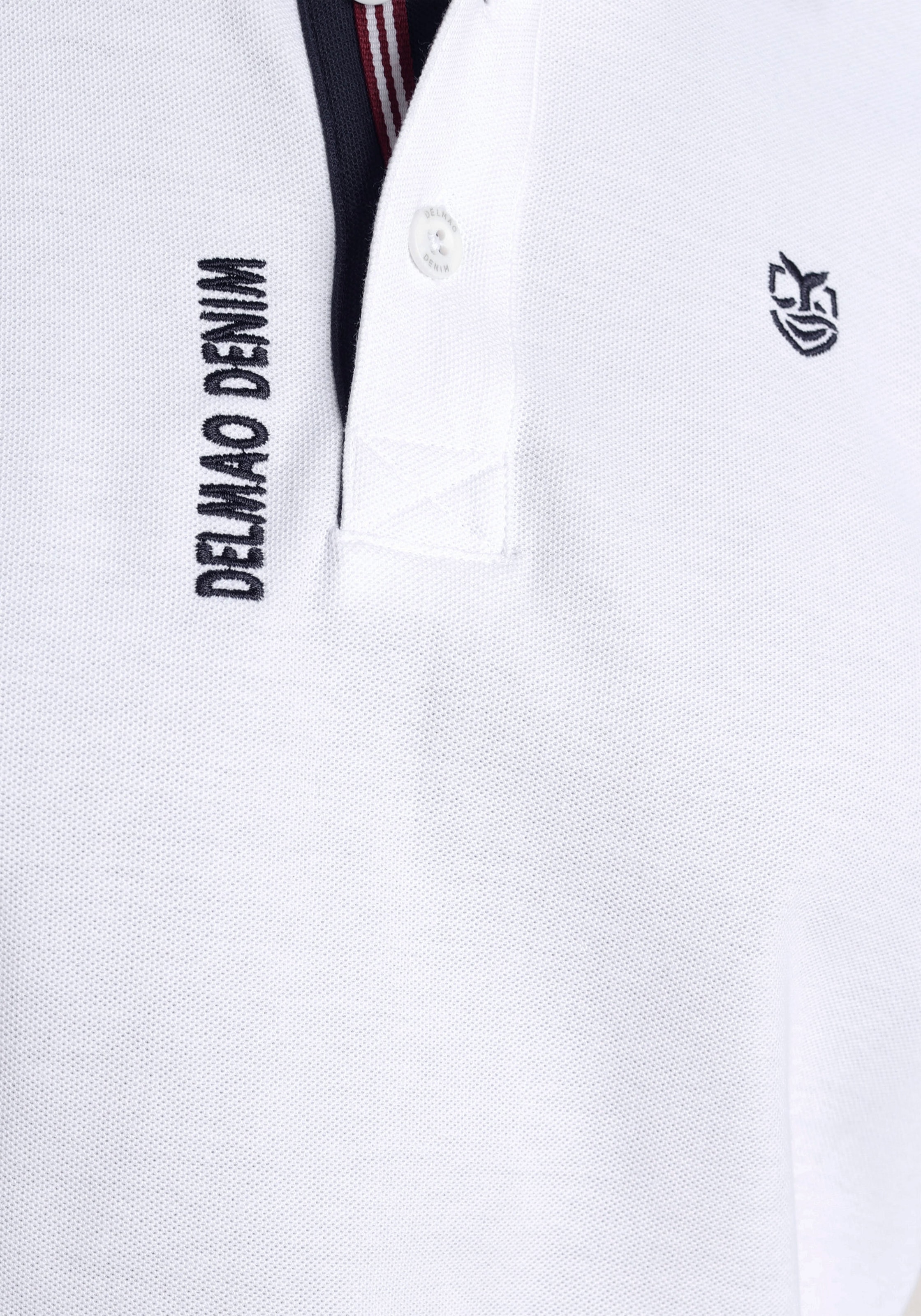 DELMAO Langarm-Poloshirt, mit Logostickereien-NEUE MARKE!