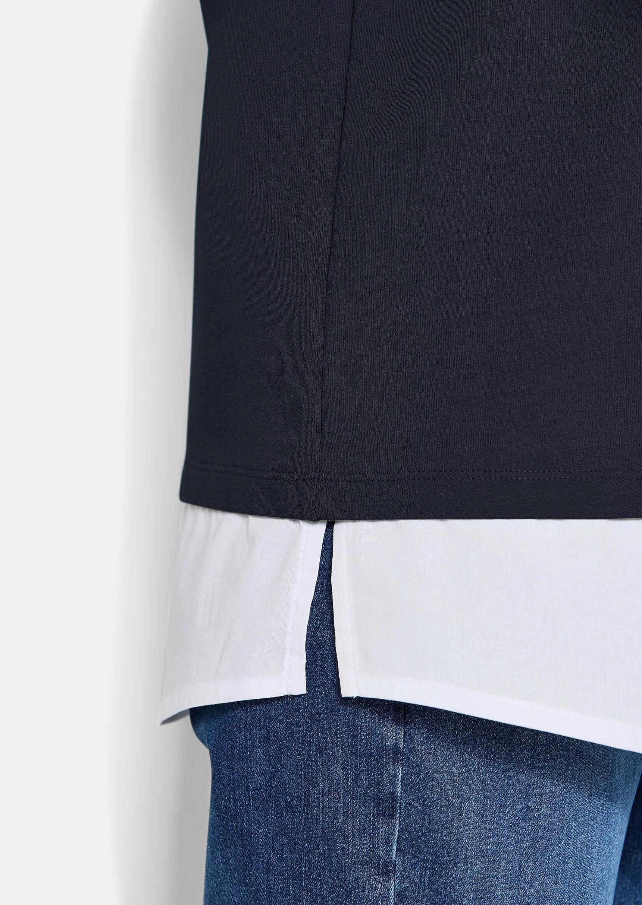 GOLDNER Langarmshirt »Kurzgröße Elegantes 2-in-1 Business-Oberteil«