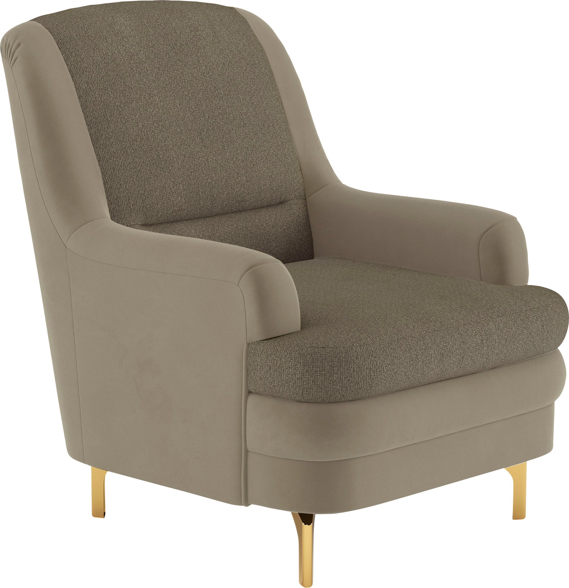 sit&more Sessel »Orient«, inkl. 1 Zierkissen mit Strass-Stein, goldfabene Metallfüße