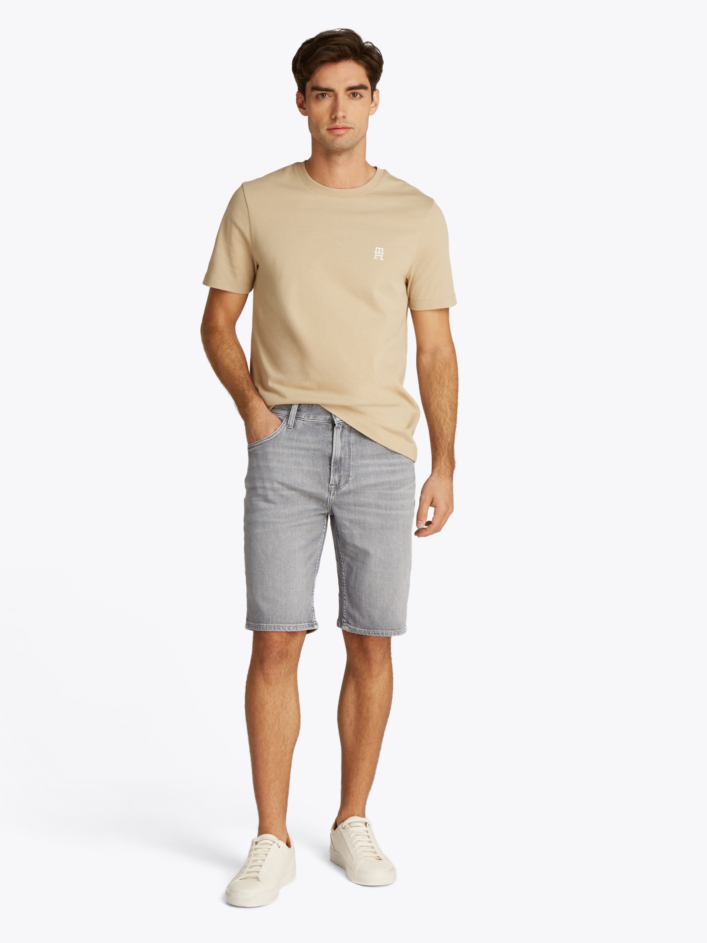 Tommy Hilfiger Shorts »BROOKLYN SHORT MICE GREY«, Mit Gürtelschlaufen
