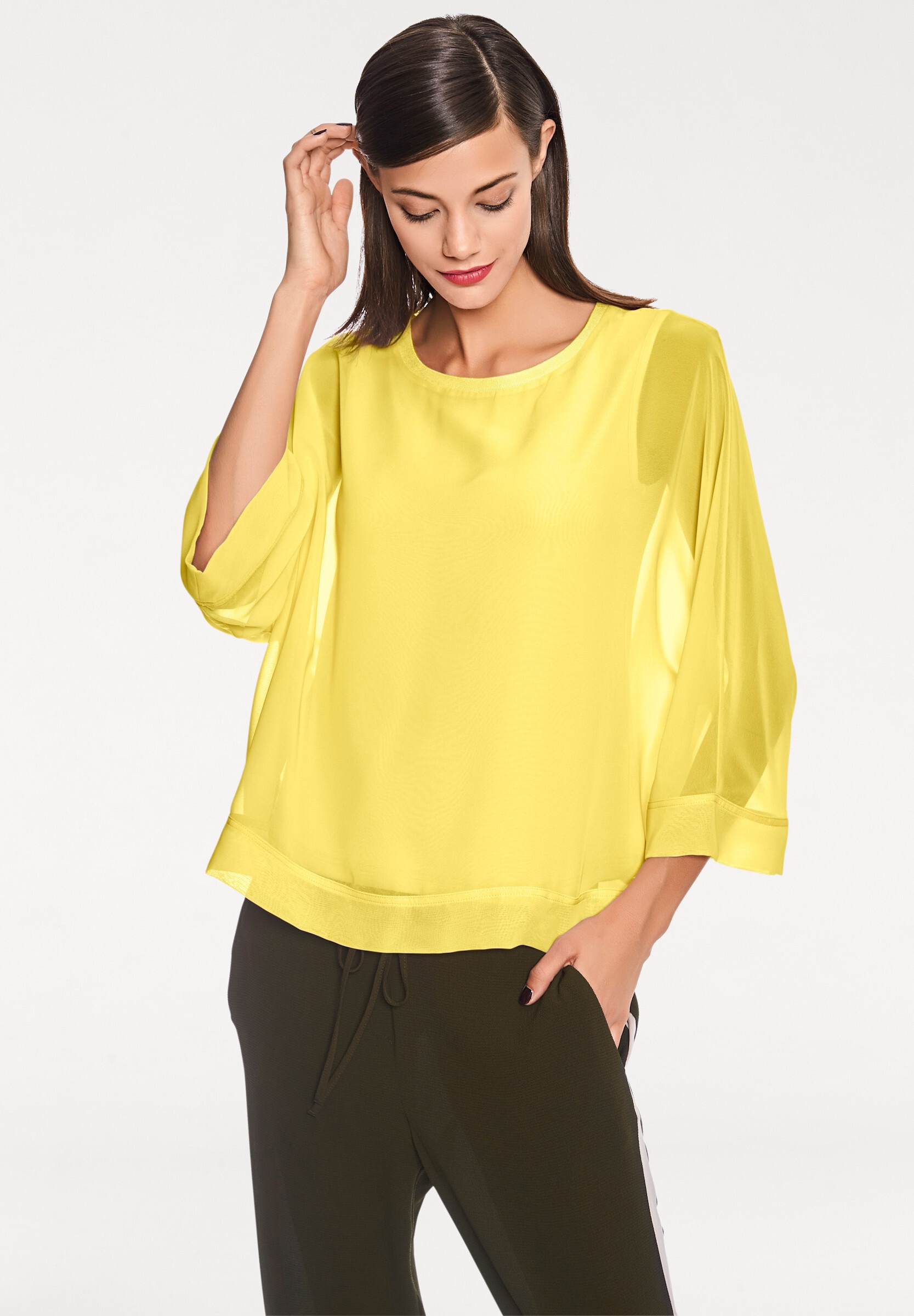 heine Blusenshirt »Blusenshirt Blusenshirt mit Fledermausärmeln«