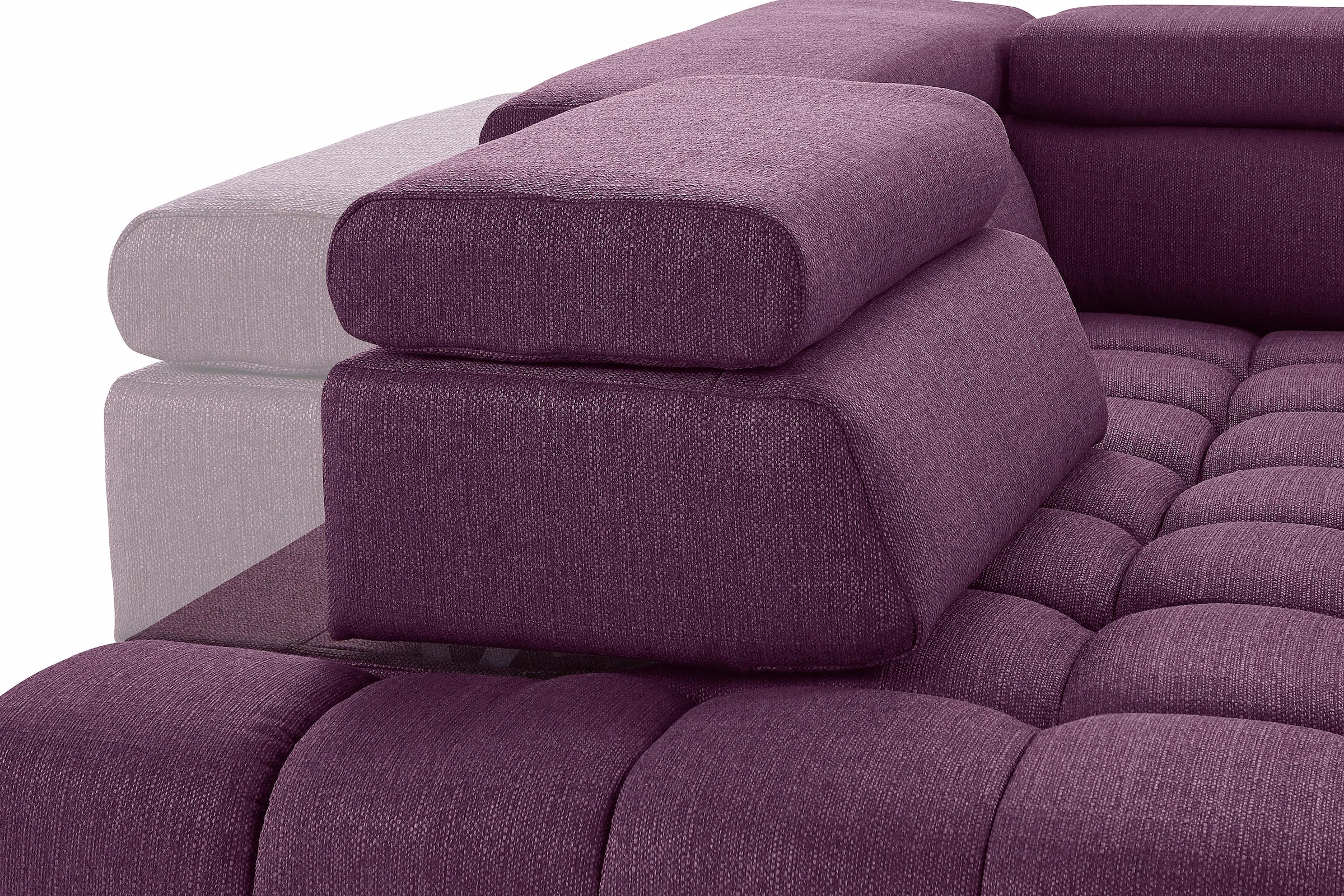 exxpo - sofa fashion Ecksofa »Elias, aktuelle Kreuzsteppung im Sitz, bequem, L-Form«, mit Kopf- bzw. Rückenverstellung, wahlweise mit Bettfunktion