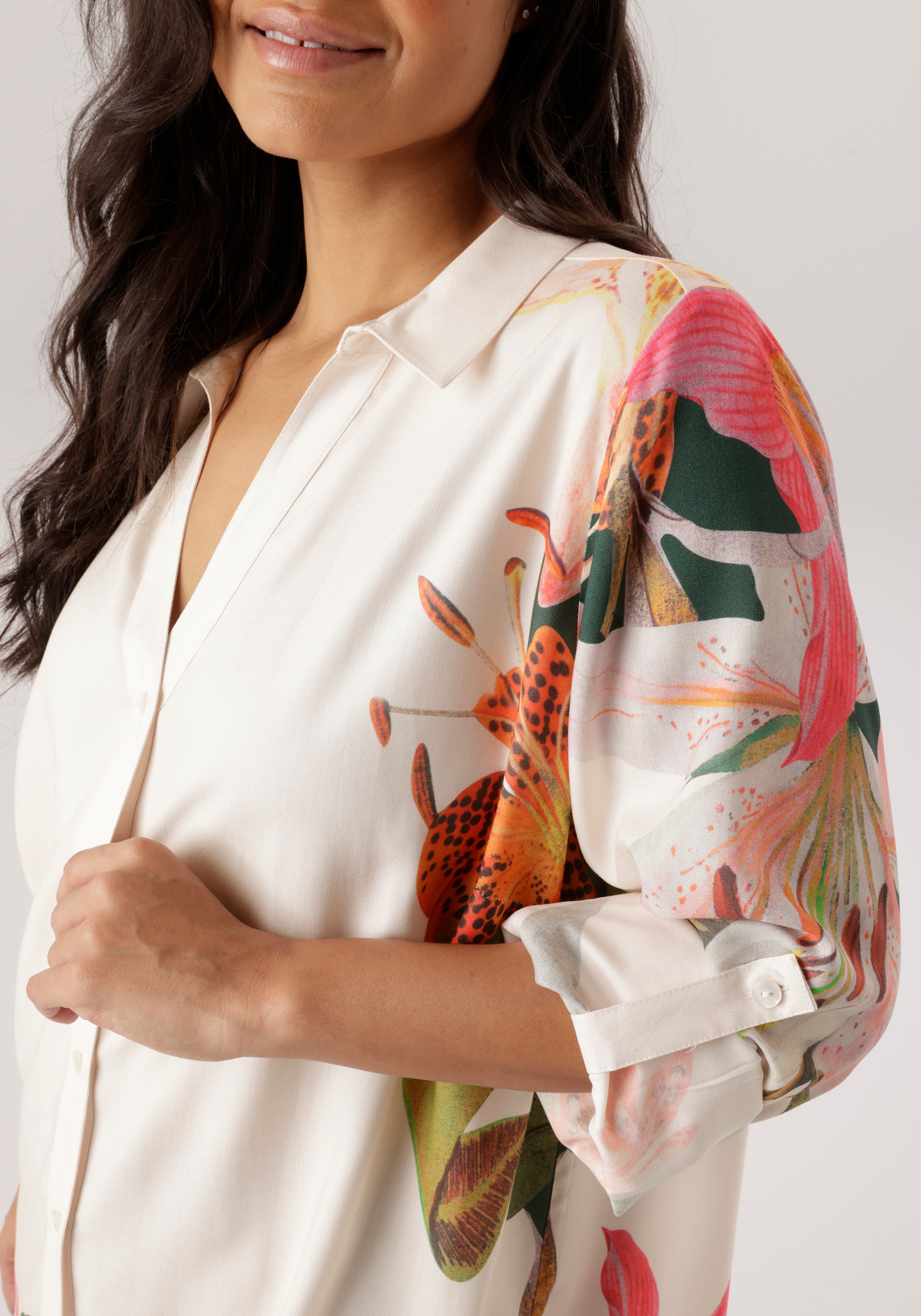 Aniston PLUS Hemdbluse aus weich fallender Viskose - NEUE KOLLEKTION