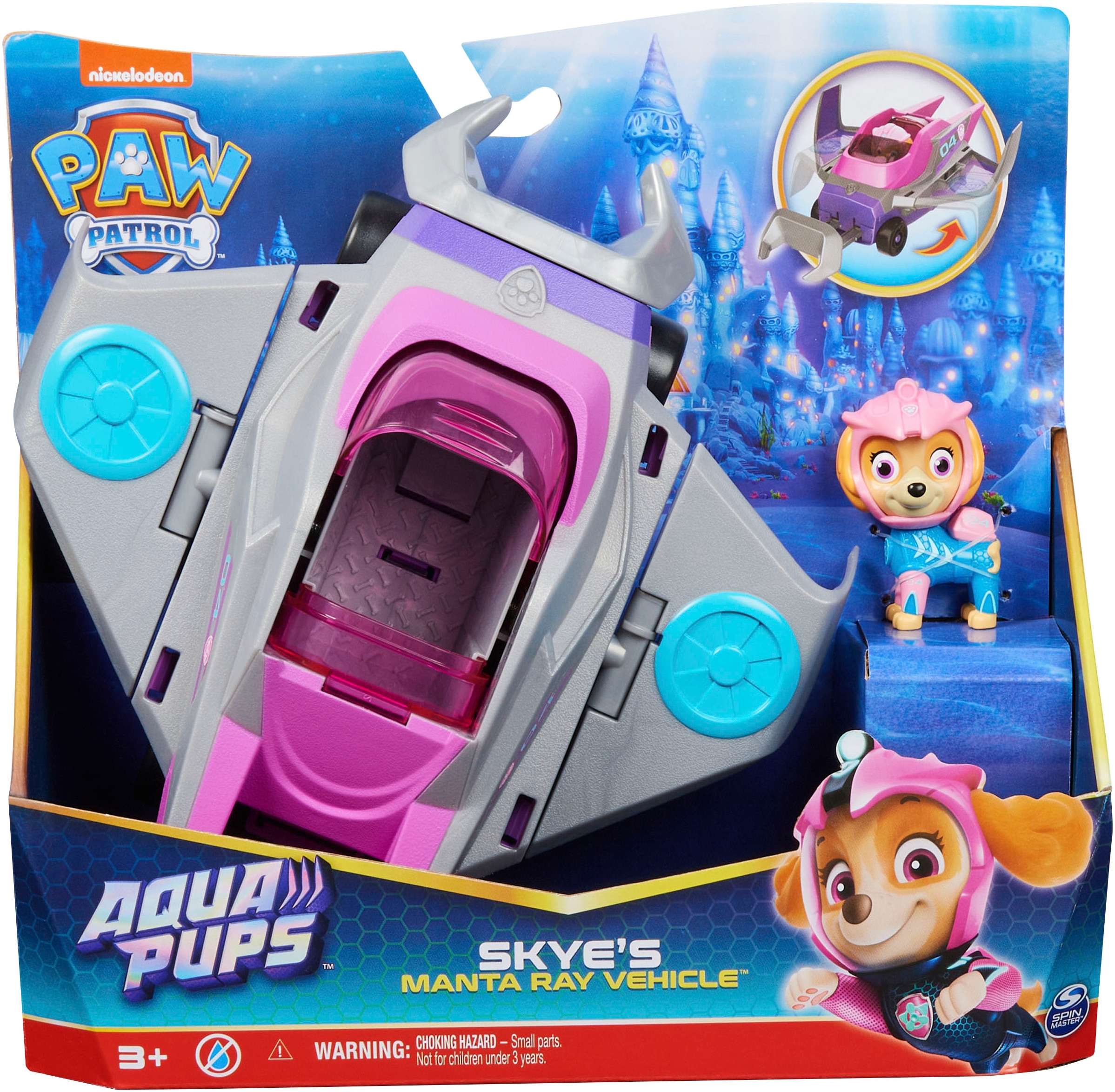 Spin Master Spielzeug-Auto »Paw Patrol - Aqua Pups - Basic Themed Vehicles Solid Skye«, mit Funktionen