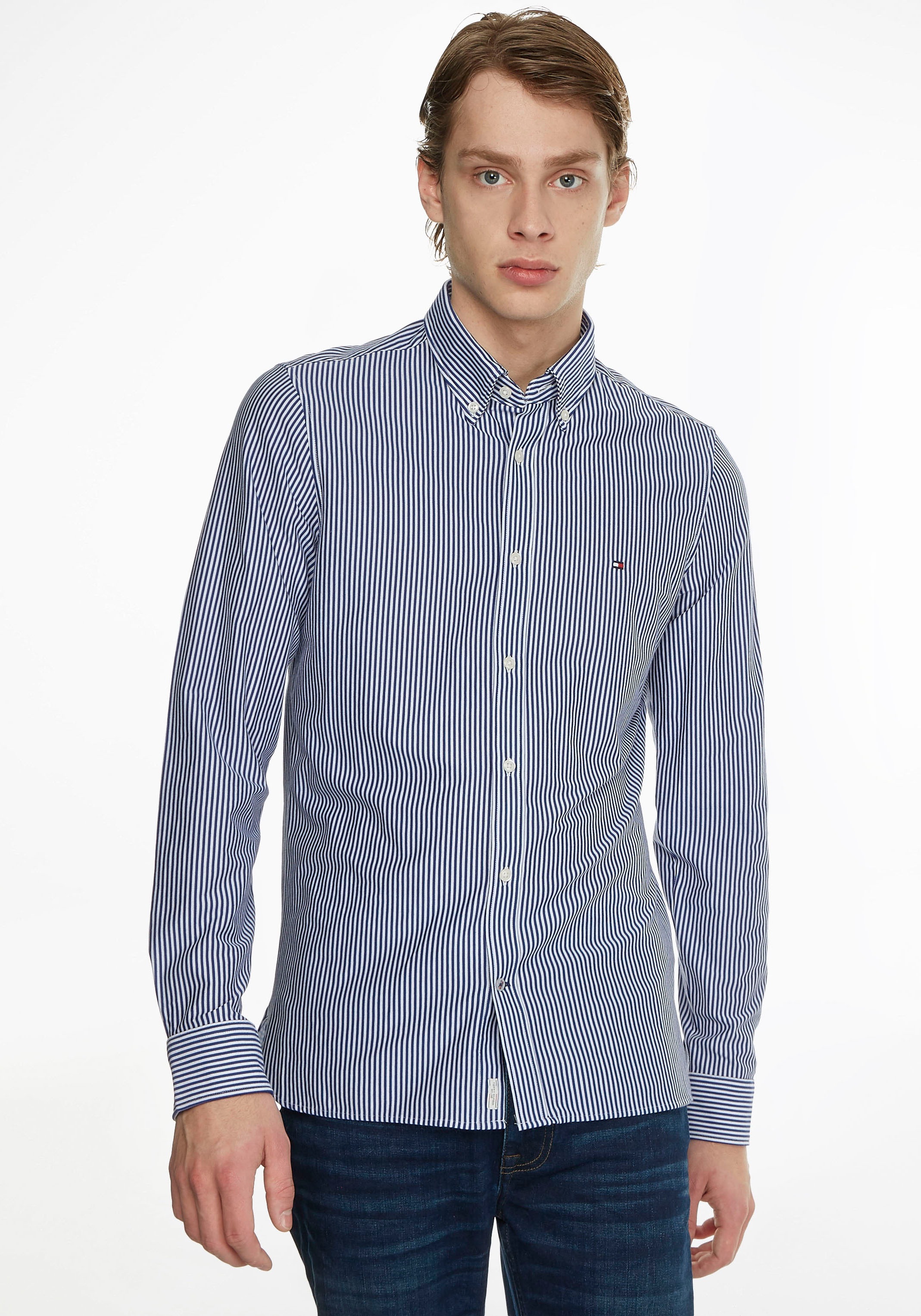 Tommy Hilfiger Langarmhemd »1985 KNIT STRIPE SF SHIRT«