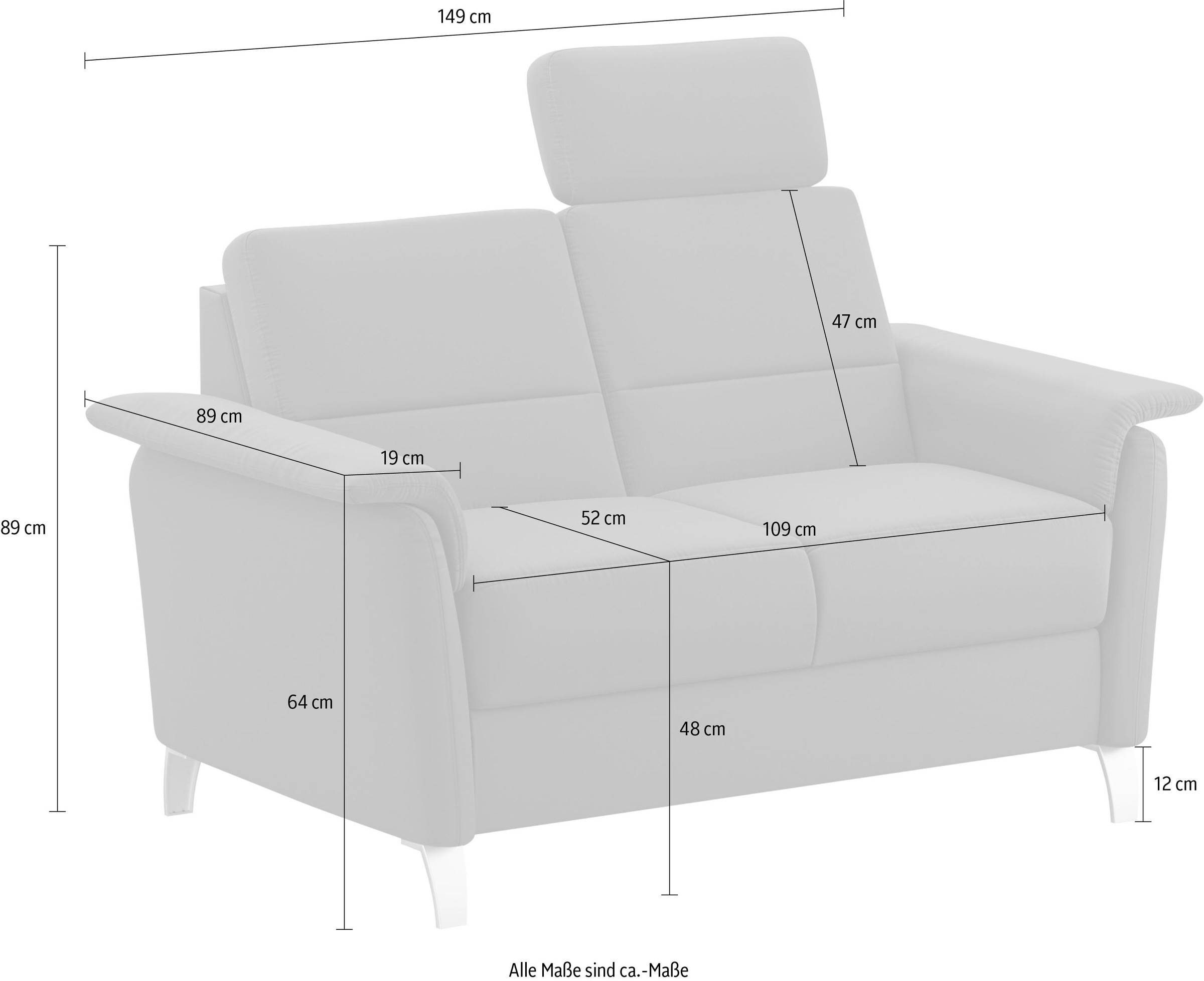 sit&more 2-Sitzer »Palmera«, Federkern-Polsterung, Steckvorrichtung für 2 Kopfstützen (optional)