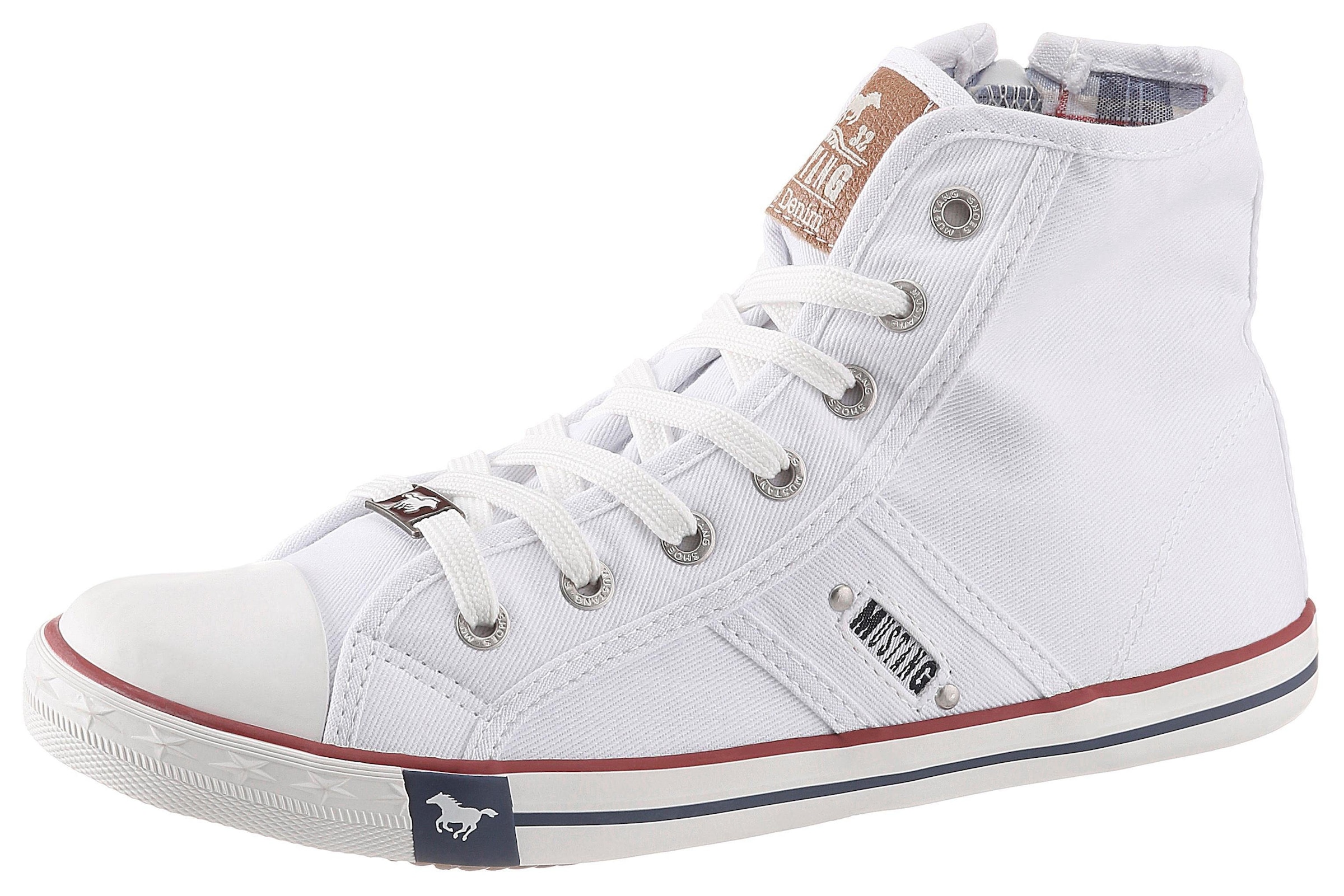 Mustang Shoes Sneaker »High-Top-Sneaker, Freizeitschuh«, High Top-Sneaker, Schnürschuh mit Label in der Laufsohle