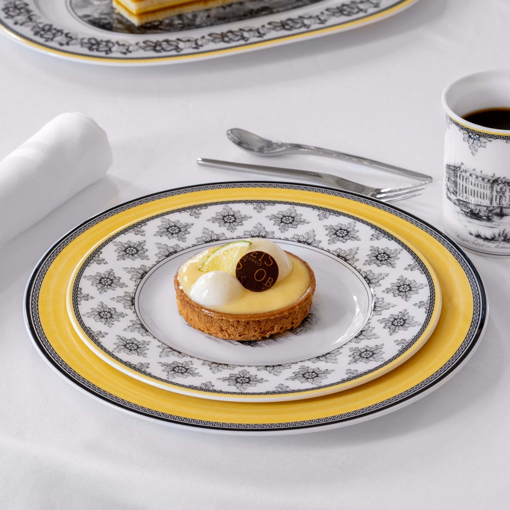 Villeroy & Boch Speiseteller »Speiseteller Audun Fleur ø 27,1 cm weiß-grau-gelb«