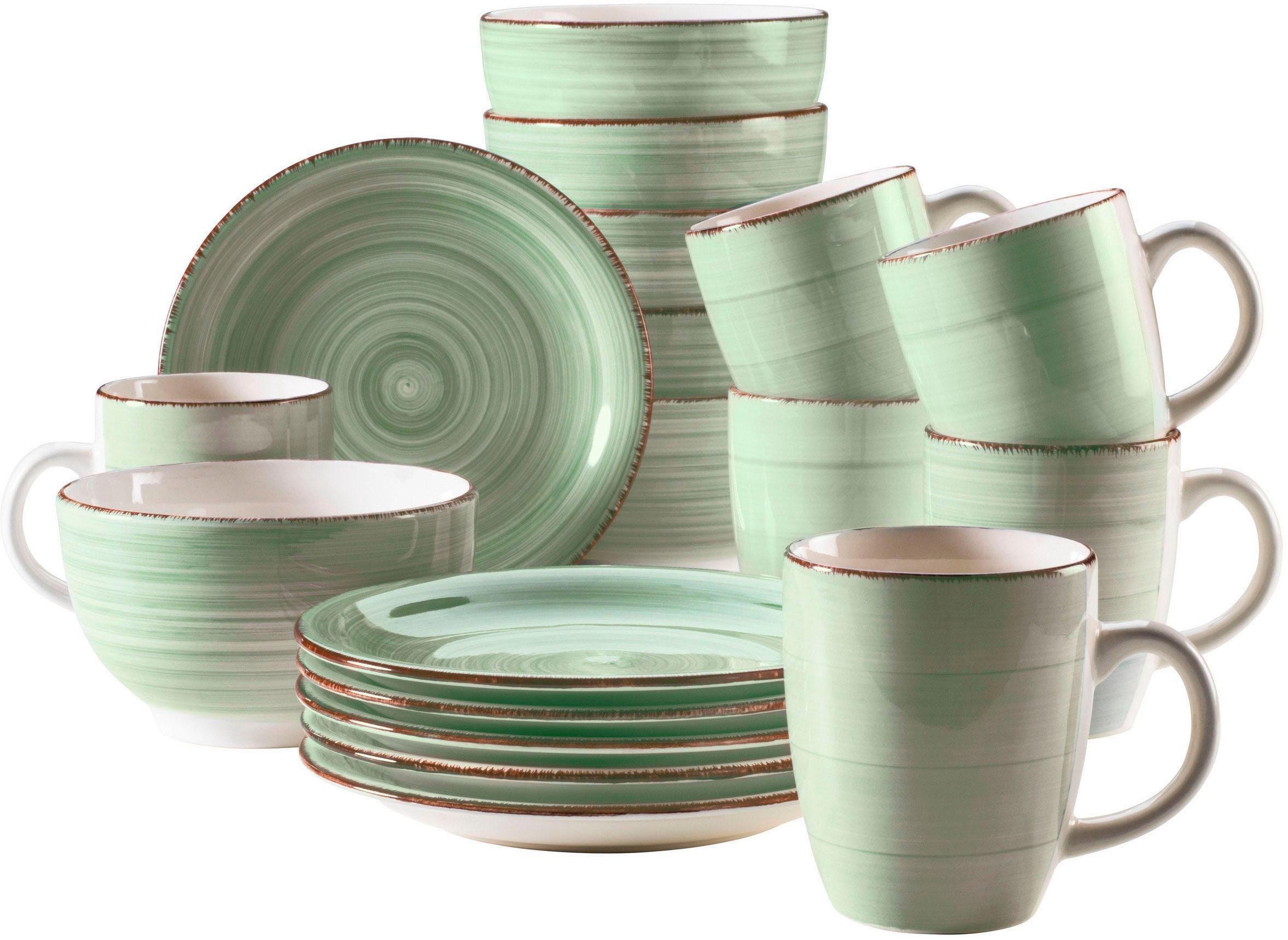 Raten Geschirr ▻ günstig bestellen Porzellan Grün & in auf