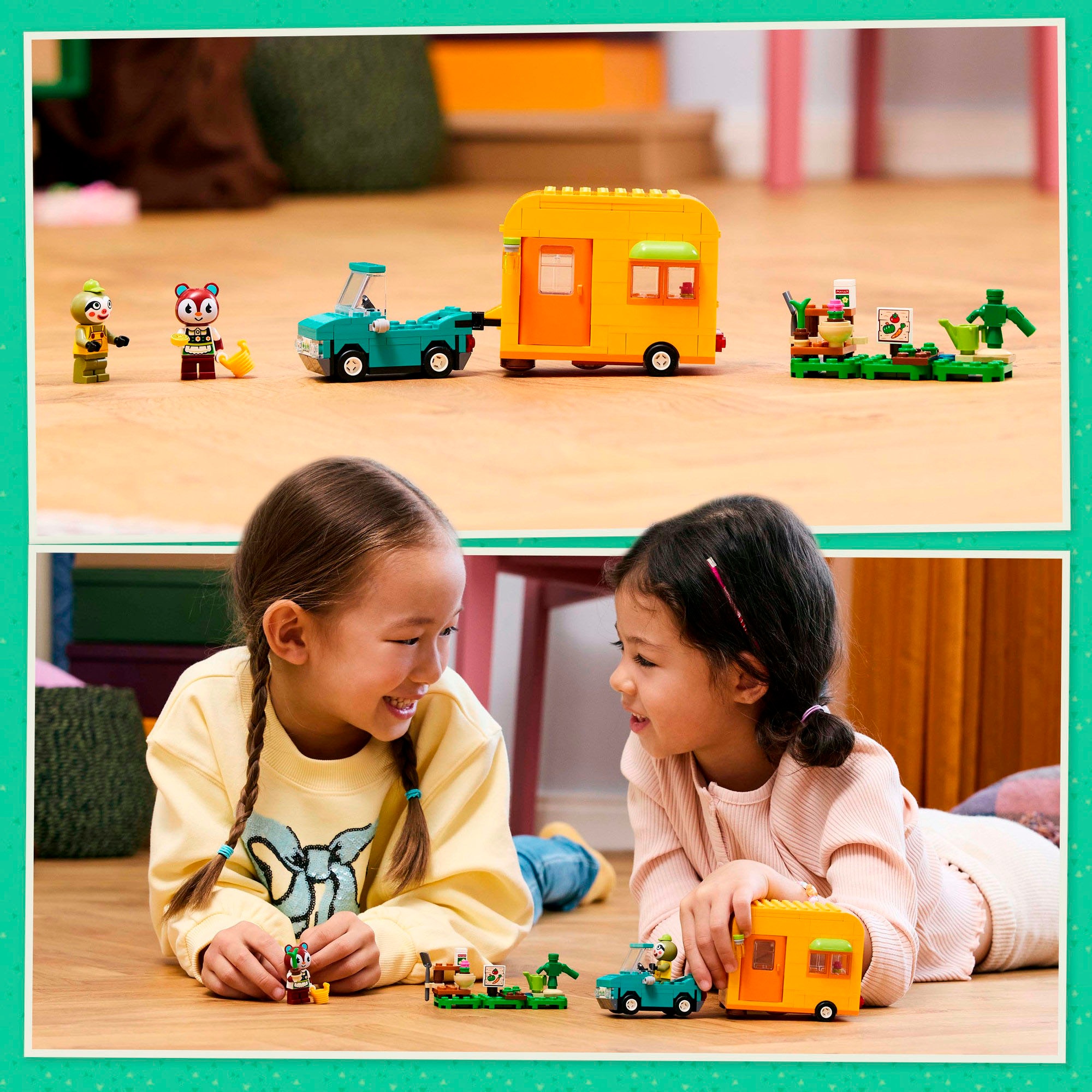 LEGO® Konstruktionsspielsteine »Gerds Wohnwagen & Gärtnerei (77054), LEGO Animal Crossing«, (263 St.), Made in Europe