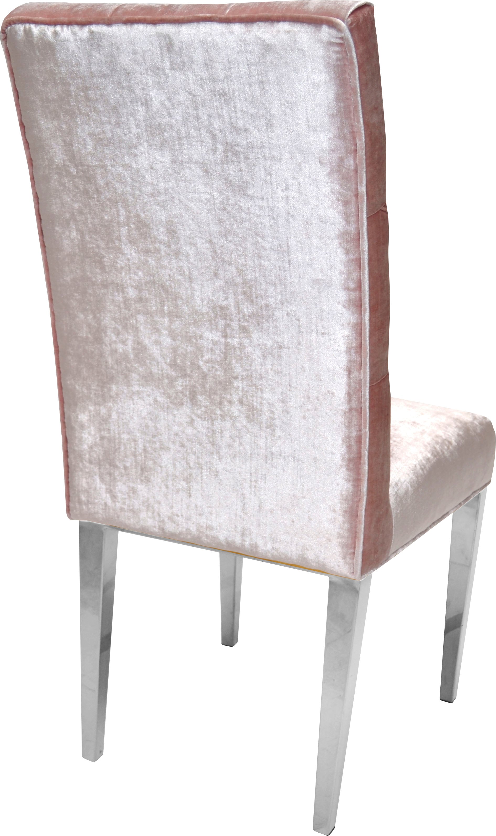 und am 1 Knopfheftung Leonique St., Samtvelours, »Pinky«, Polsterstuhl Stuhl silberfarbenen kaufen auf Metallfüßen, Rücken Raten (Set),