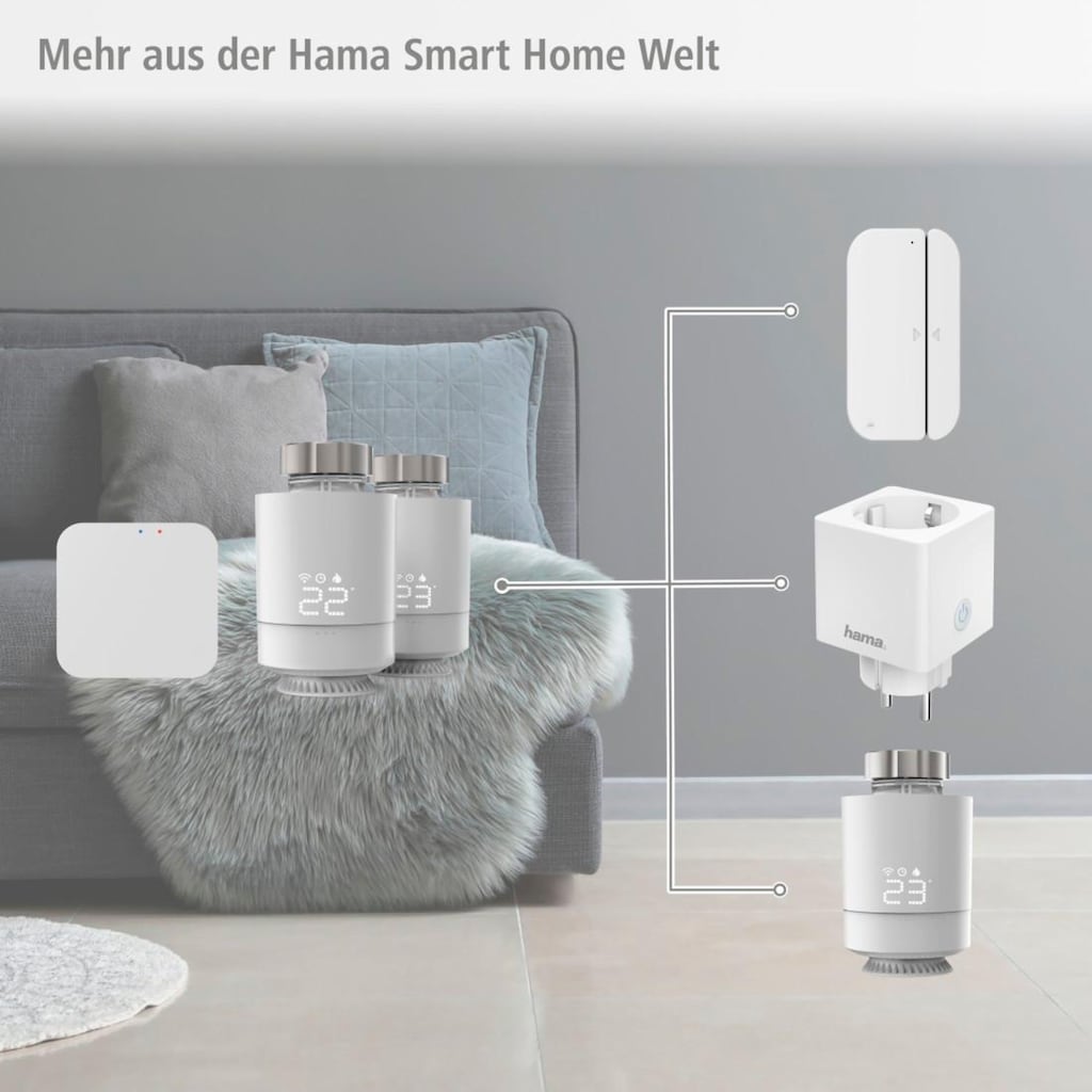 Hama Smart-Home Starter-Set »WLAN Heizungssteuerung, Set 2x smart Heizungsthermostat«