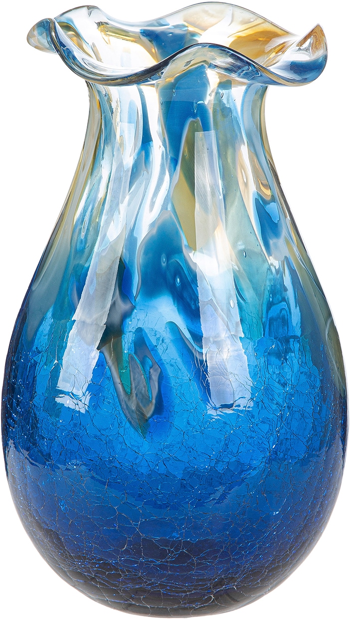 GILDE Tischvase "Vase Kandaru blau" Vase, Glas, maritim, Dekoration, Tischdekoration, Geschenkidee