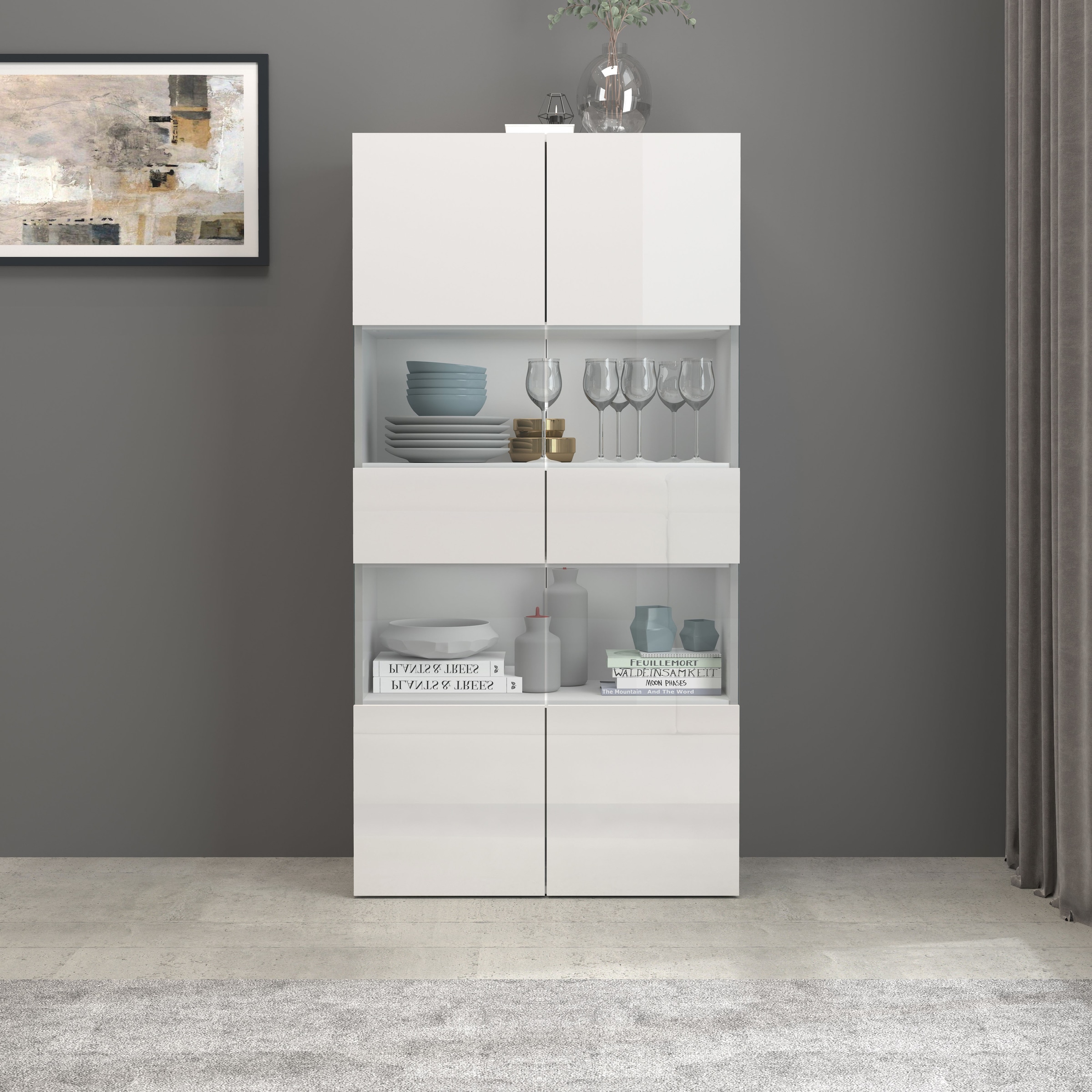 INOSIGN Vitrine »Egypt«, komplett hochglanz lackiert, 2 Glastüren