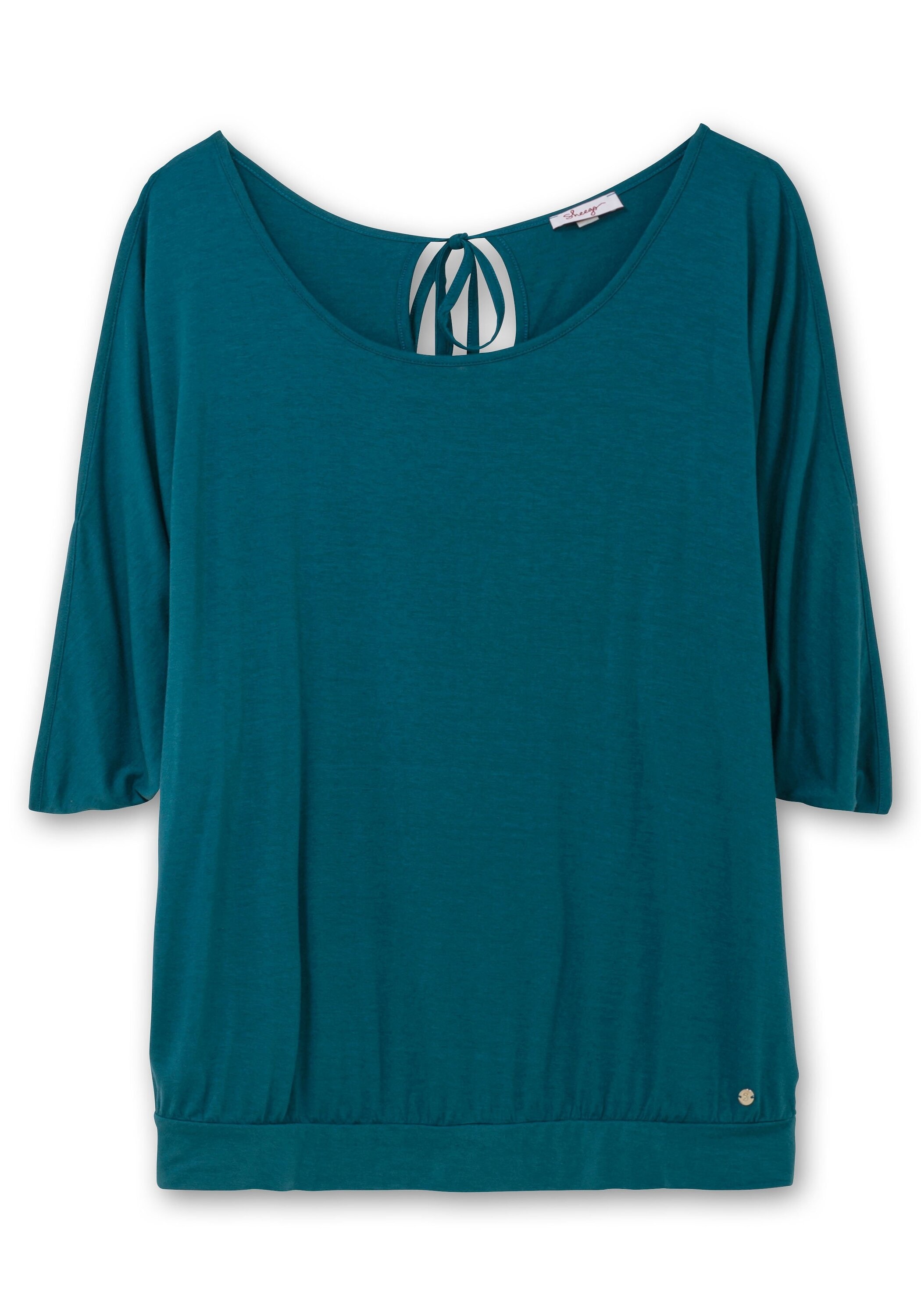 Sheego T-Shirt »Strandshirt mit geschlitzten Fledermausärmeln«