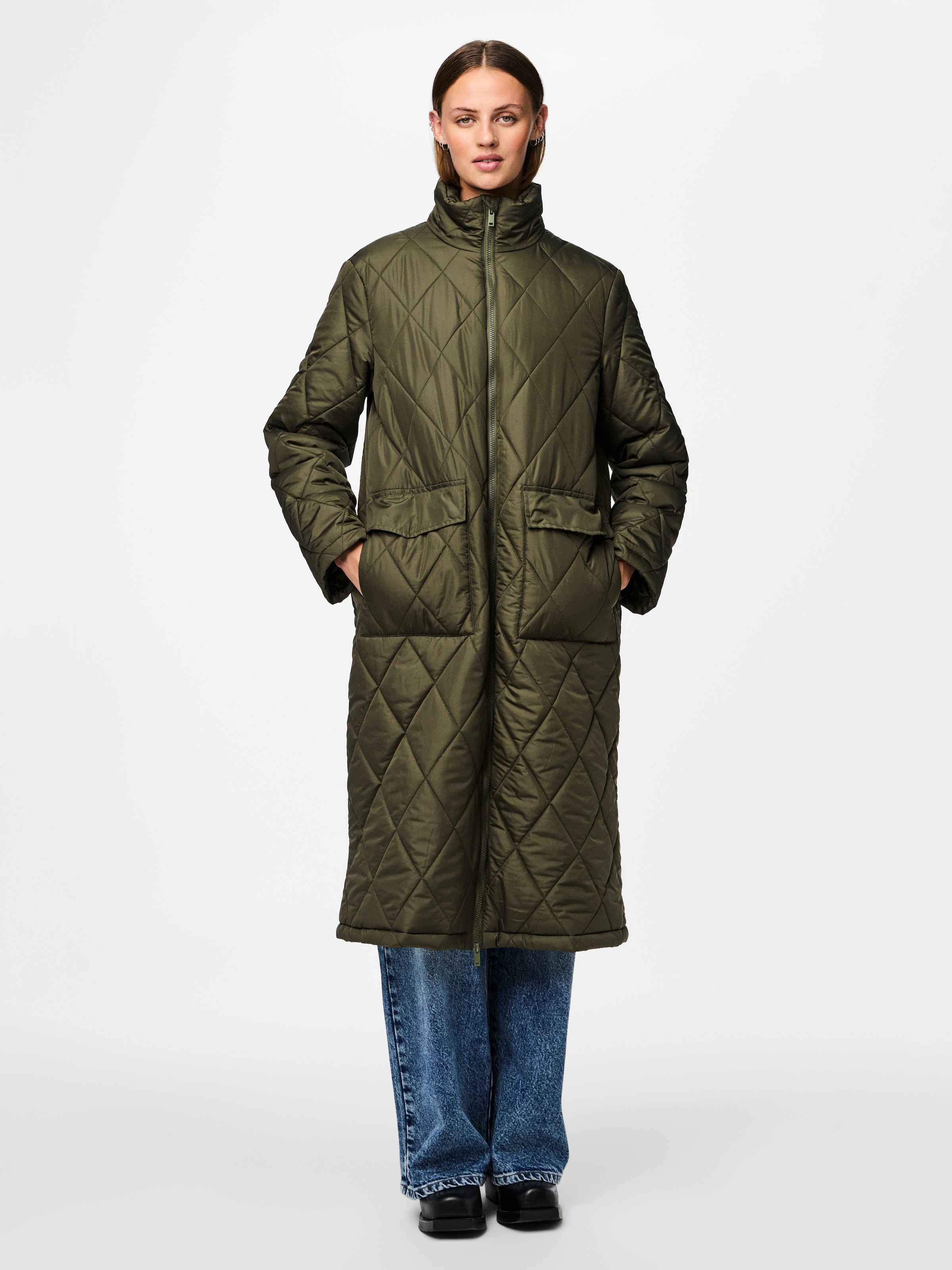 pieces Steppmantel »PCMAILEY LONG QUILTED JACKET NOOS BC«