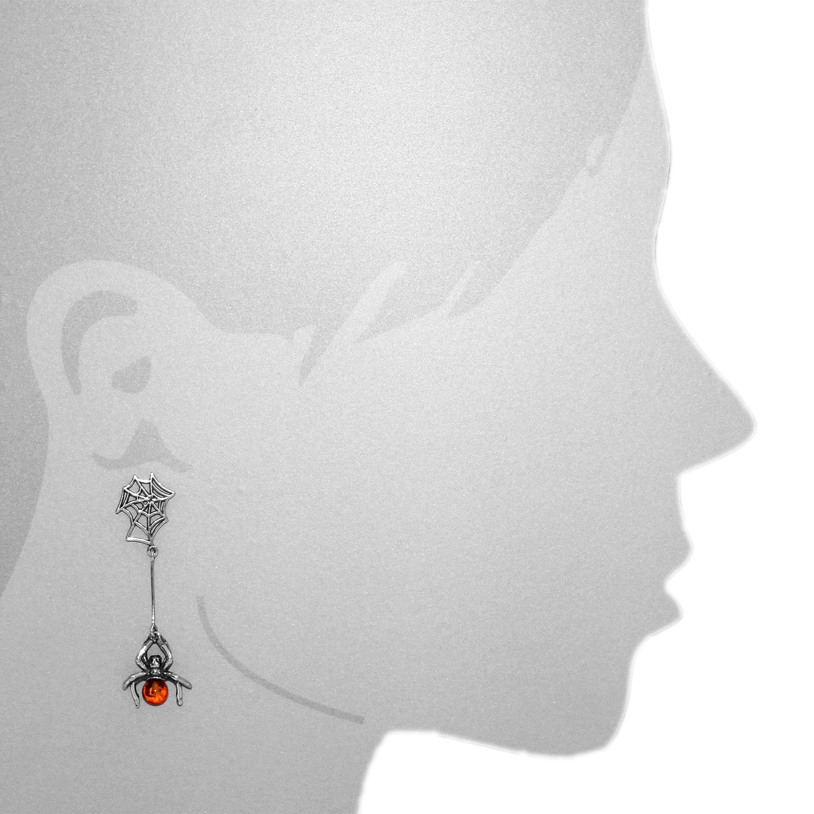 OSTSEE-SCHMUCK Paar Ohrhänger »- Spinne - Silber 925/000 - Bernstein&Schmuckstein«