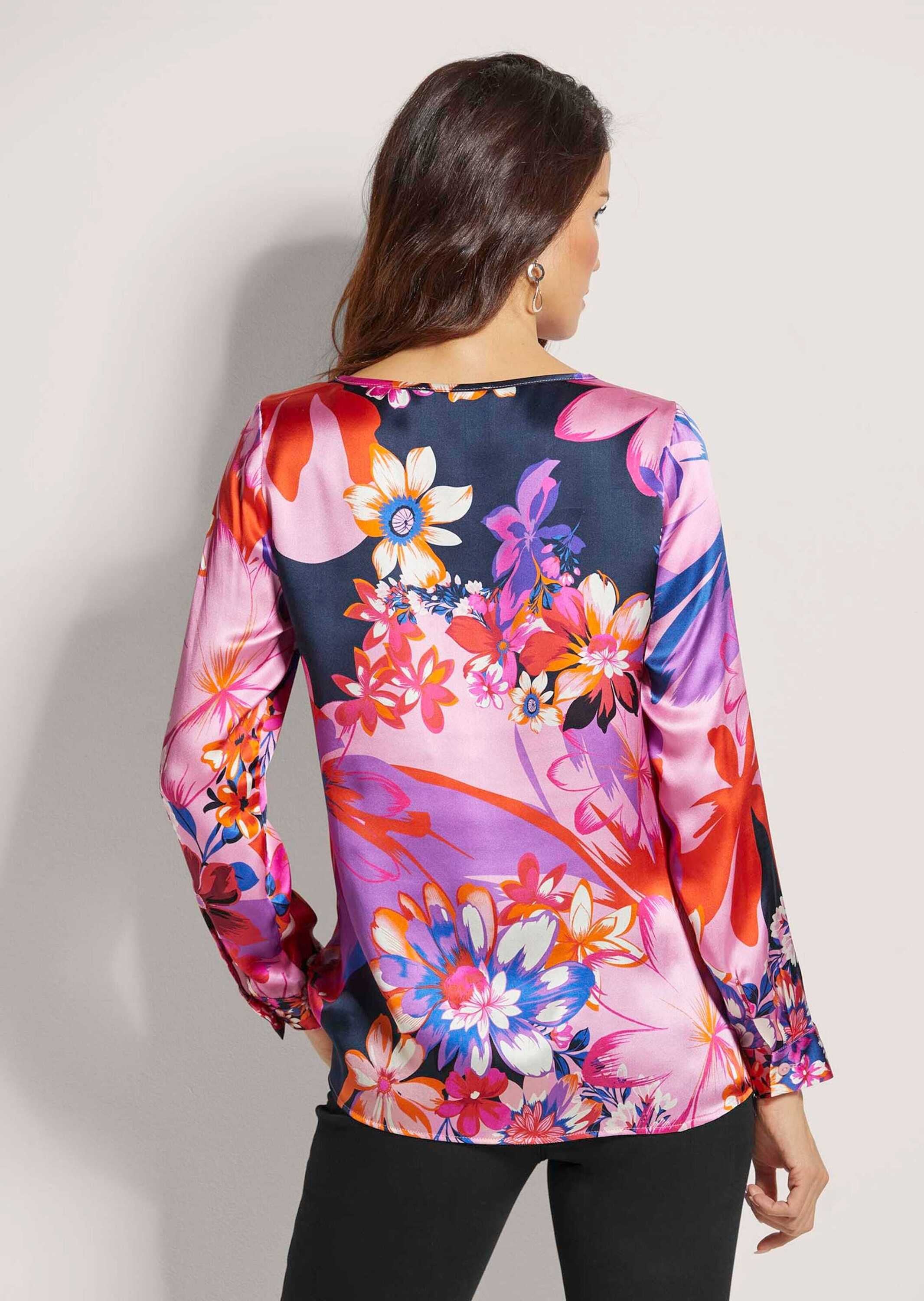 MADELEINE Langarmbluse »Bluse Seidenbluse mit Floral-Druck«