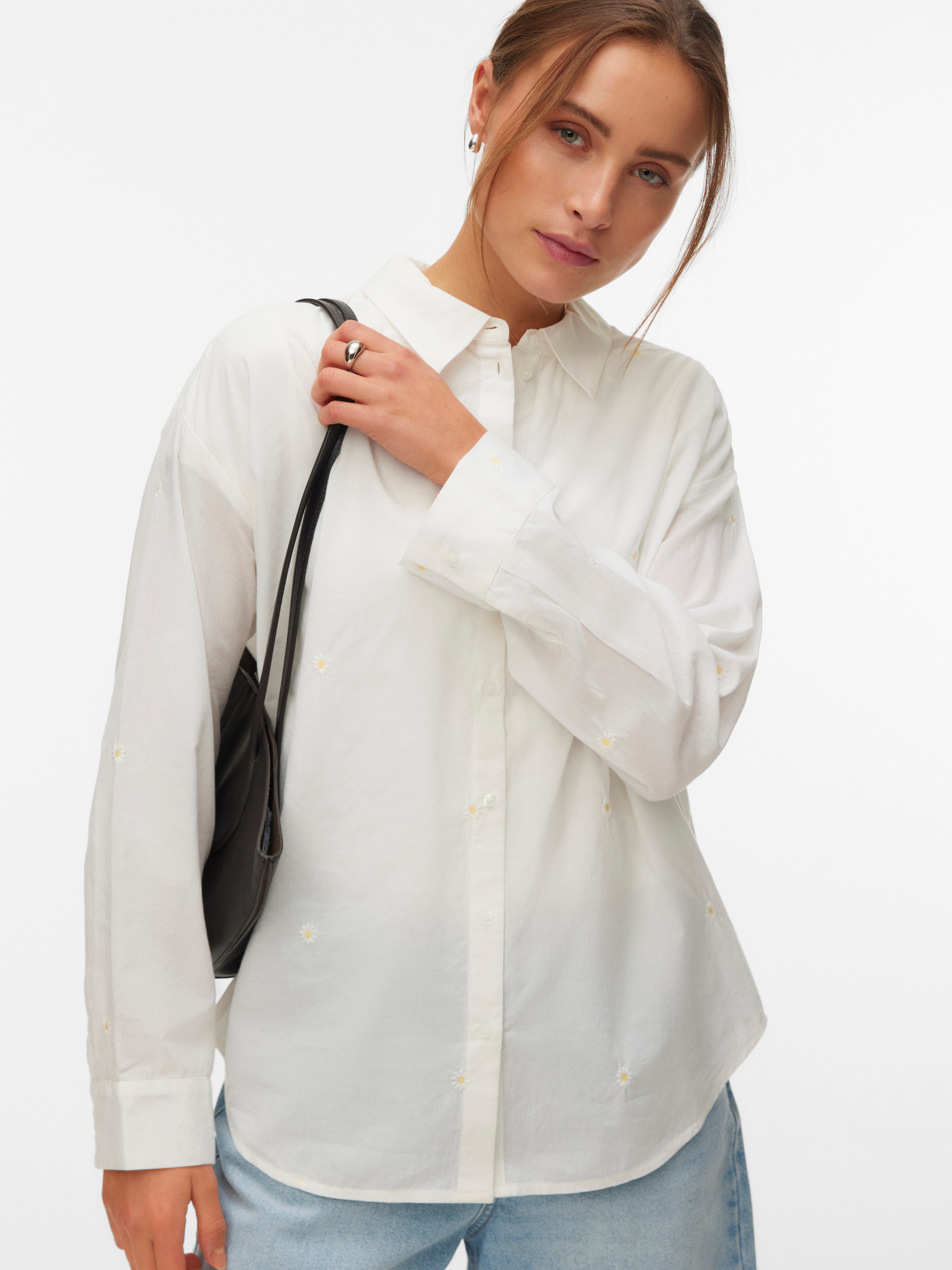 Vero Moda Langarmbluse »VMODONA LS SHIRT WVN NOOS« Baumwolle, regular fit