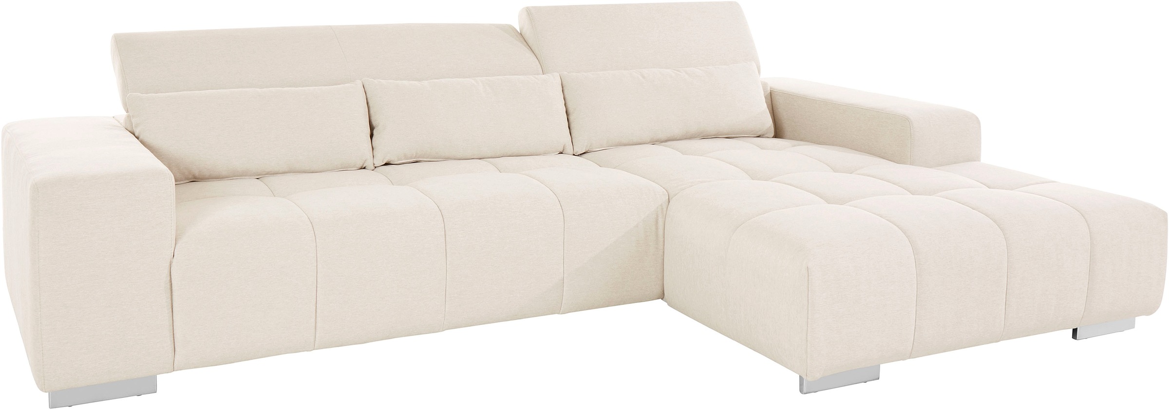 COTTA Ecksofa »Orion L-Form«, mit Recamiere, inkl. verstellbaren Kopfstützen und 3 Kissen
