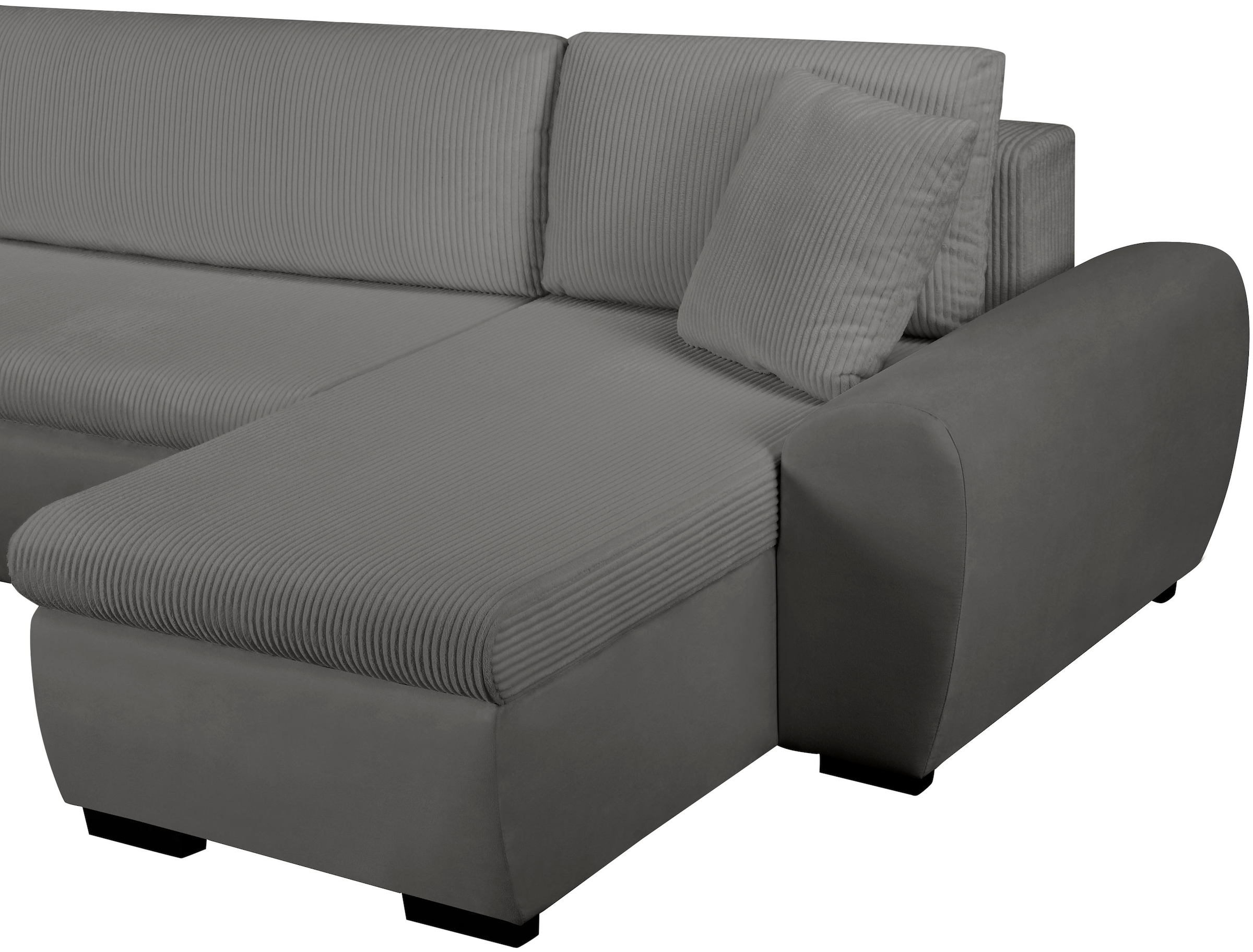 OTTO home Wohnlandschaft »KIVELLA  mit Schlaffunktion, Cord-Struktur, U-Form, 307 cm« Schlafsofa - Liegefläche (128/257), Bettkasten, Cord-Struktur-Mix