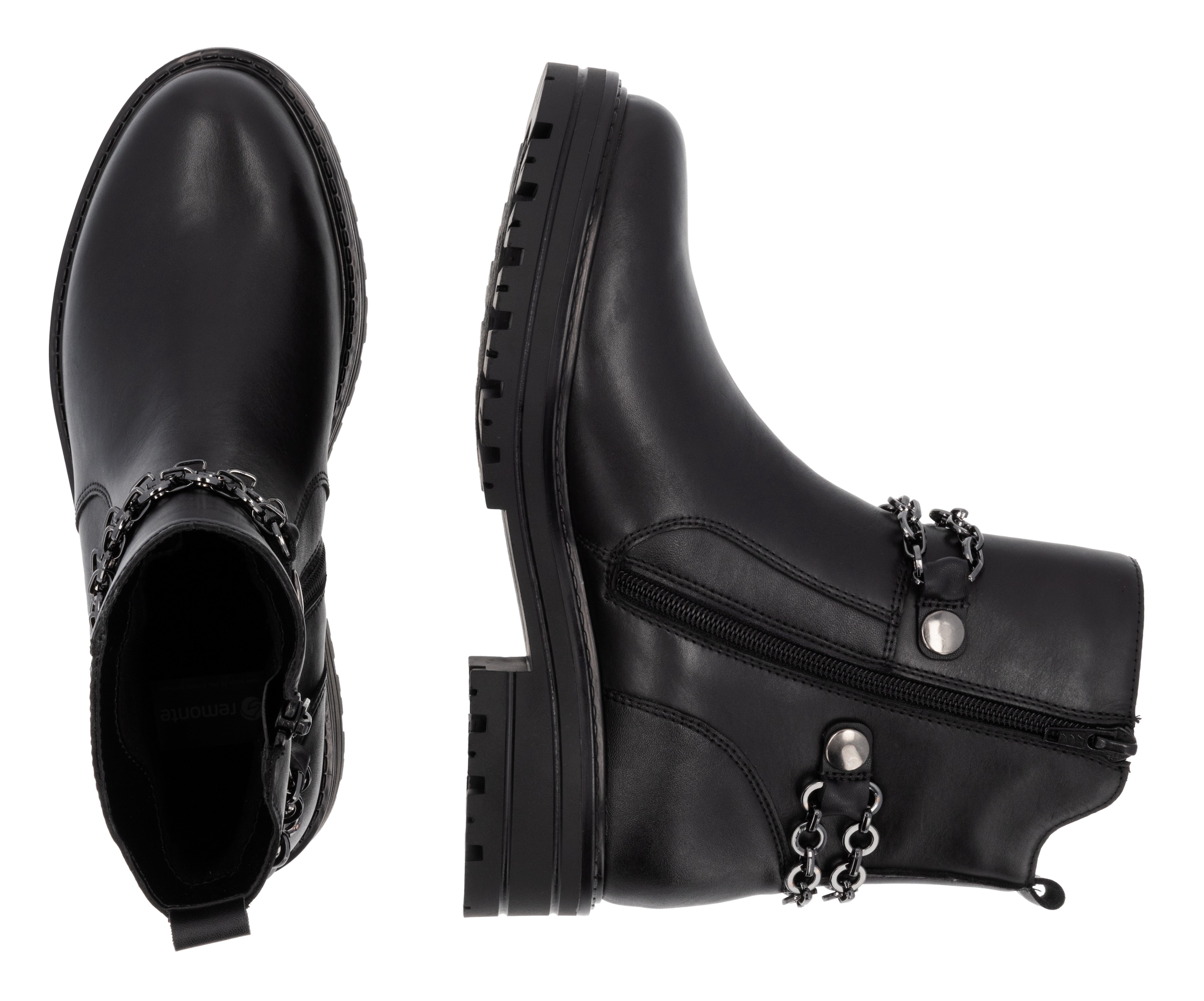 Remonte Stiefelette »Elisabeth Hurley-Collection«, Blockabsatz, Bikerboots, Chunky-Boots mit Innenreißverschluss