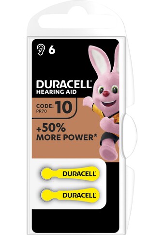 Duracell Knopfzelle »Easy Tab 10«, PR70, 1,4 V, (6 St., Zink-Luft Hörgerätebatterie, 6... kaufen