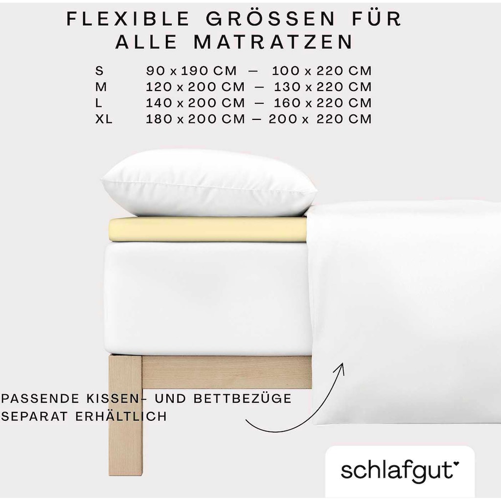 Schlafgut Spannbettlaken »PURE TOPPER in Gr. 90x200, 140x200 oder 180x200 cm, Laken für Topper«, aus 100% Bio-Baumwolle, für Matratzen bis 10 cm Höhe, Bettlaken