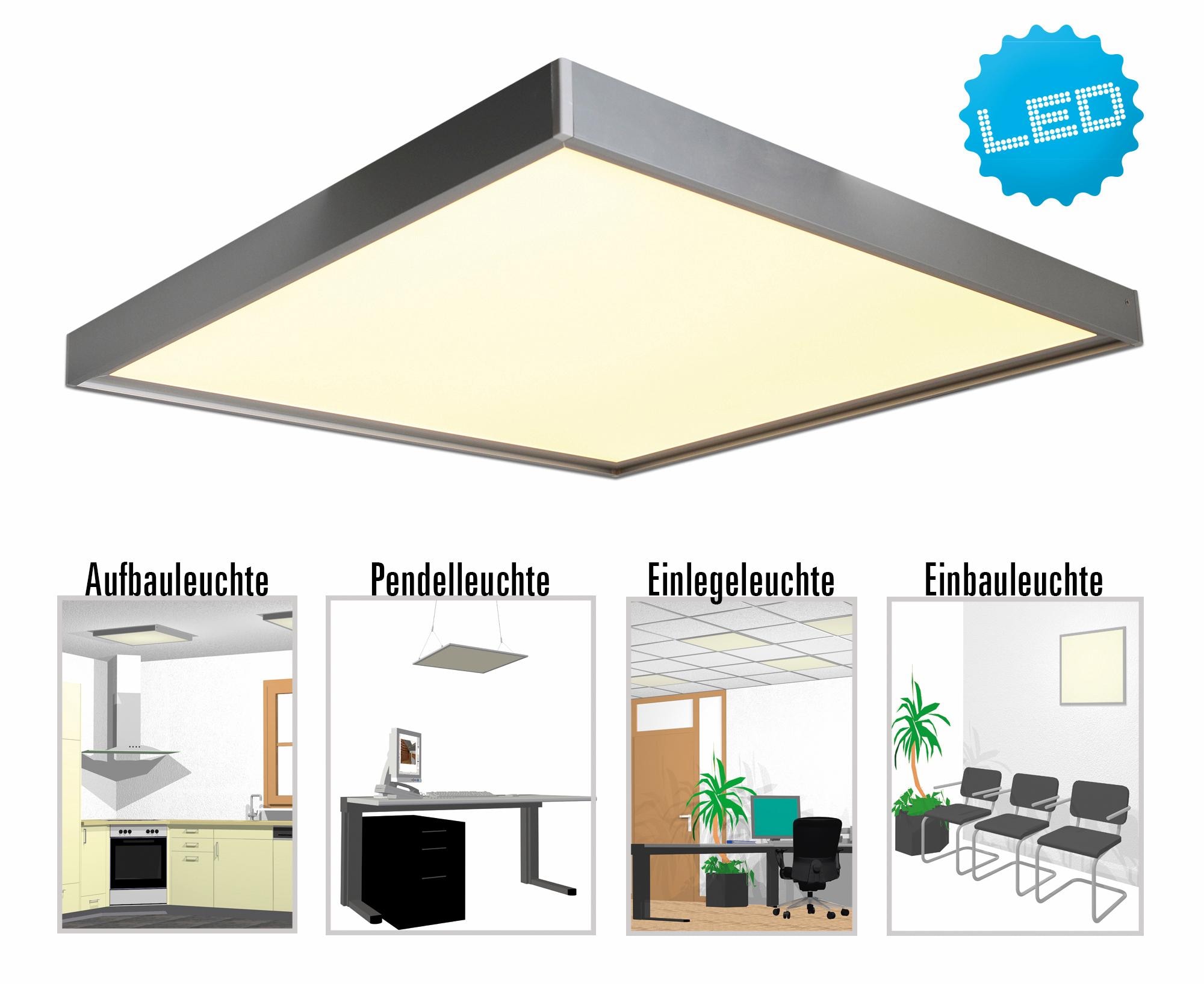 näve LED Panel »Diversity«, 1 flammig, Leuchtmittel LED-Board | LED fest integriert, Energieeffiziensklasse F, incl. Rahmen, Klammern u. Seilabhängung
