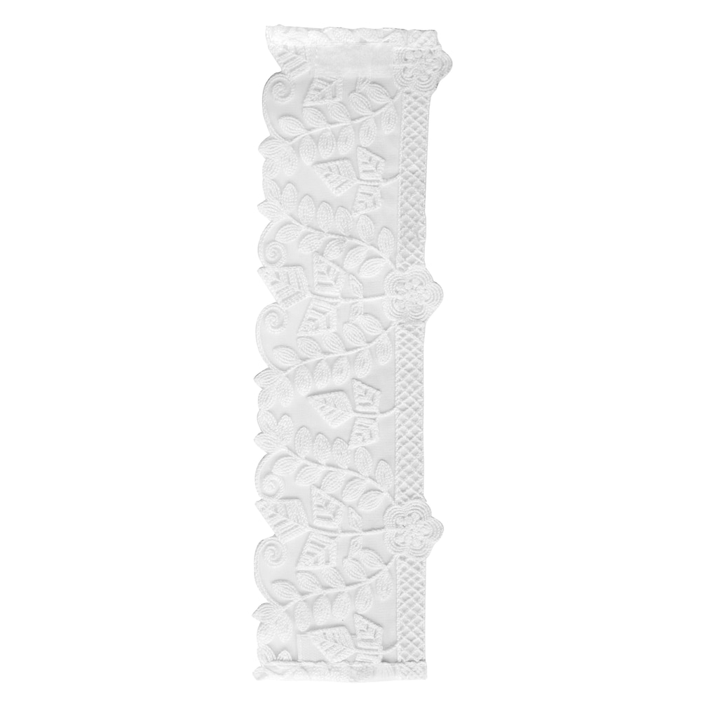 Home affaire Gardine »Lea«, (1 St.), transparent, echte Spitze, inkl. Raffband, Voilequalität mit geschnittenen Seitenkanten, floral, bestickt