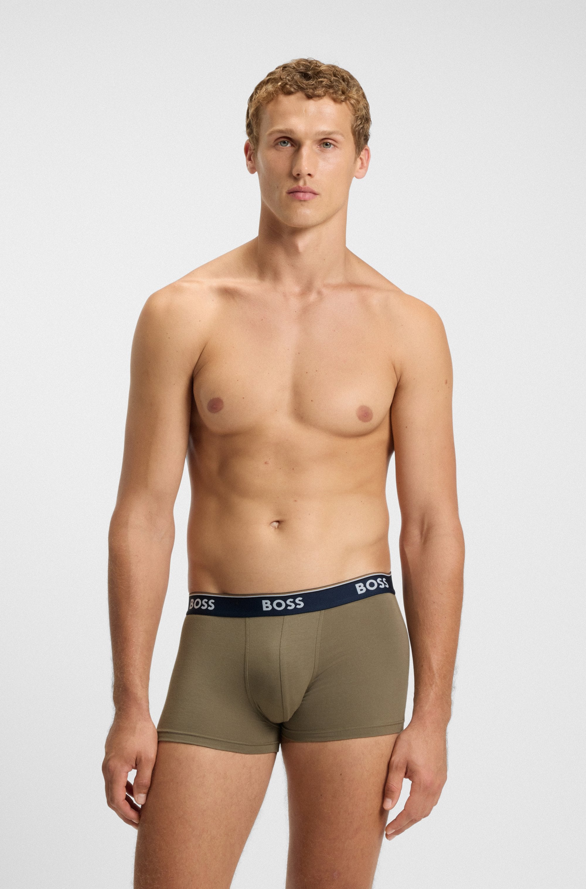 BOSS Trunk Packung, 3 Stk. aus Stretch-Baumwolle mit Logo-Bund, mittlere Bundhöhe