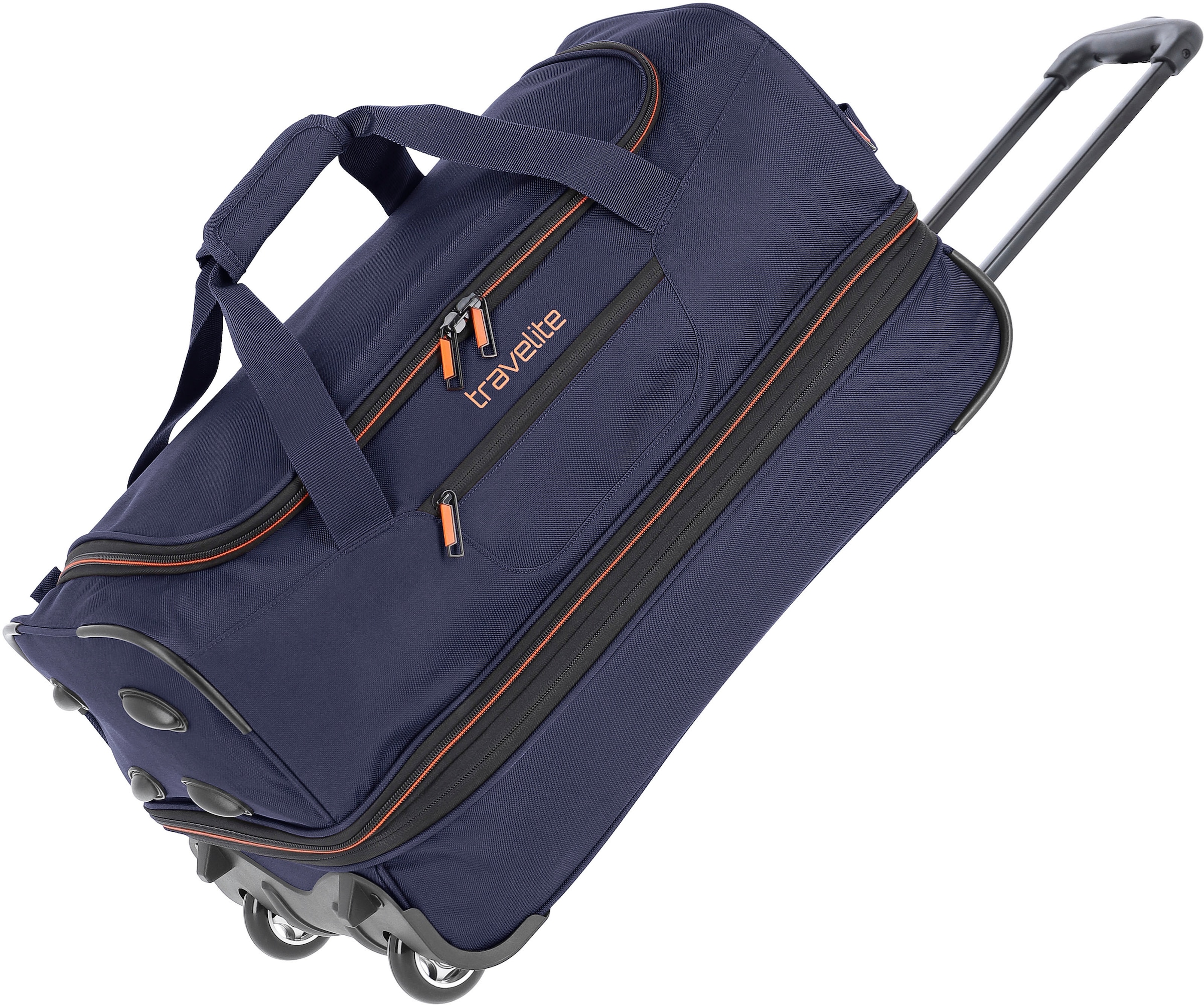Reisetasche »Basics, online 55 cm, mit marine/orange«, Rollen UNIVERSAL | travelite kaufen